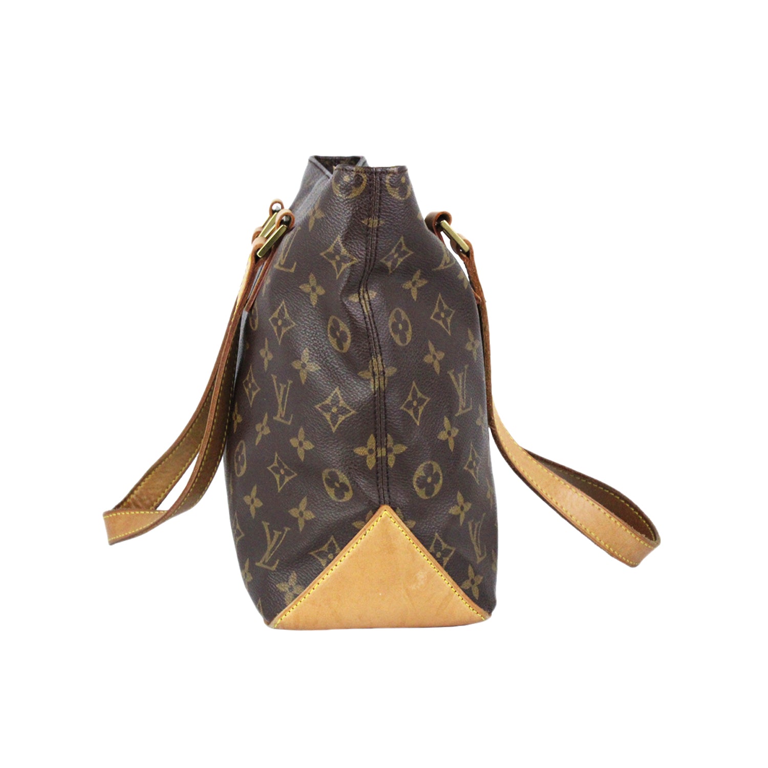Cabas Piano vintage - LOUIS VUITTON en toile Monogram et cuir vachetta naturel.