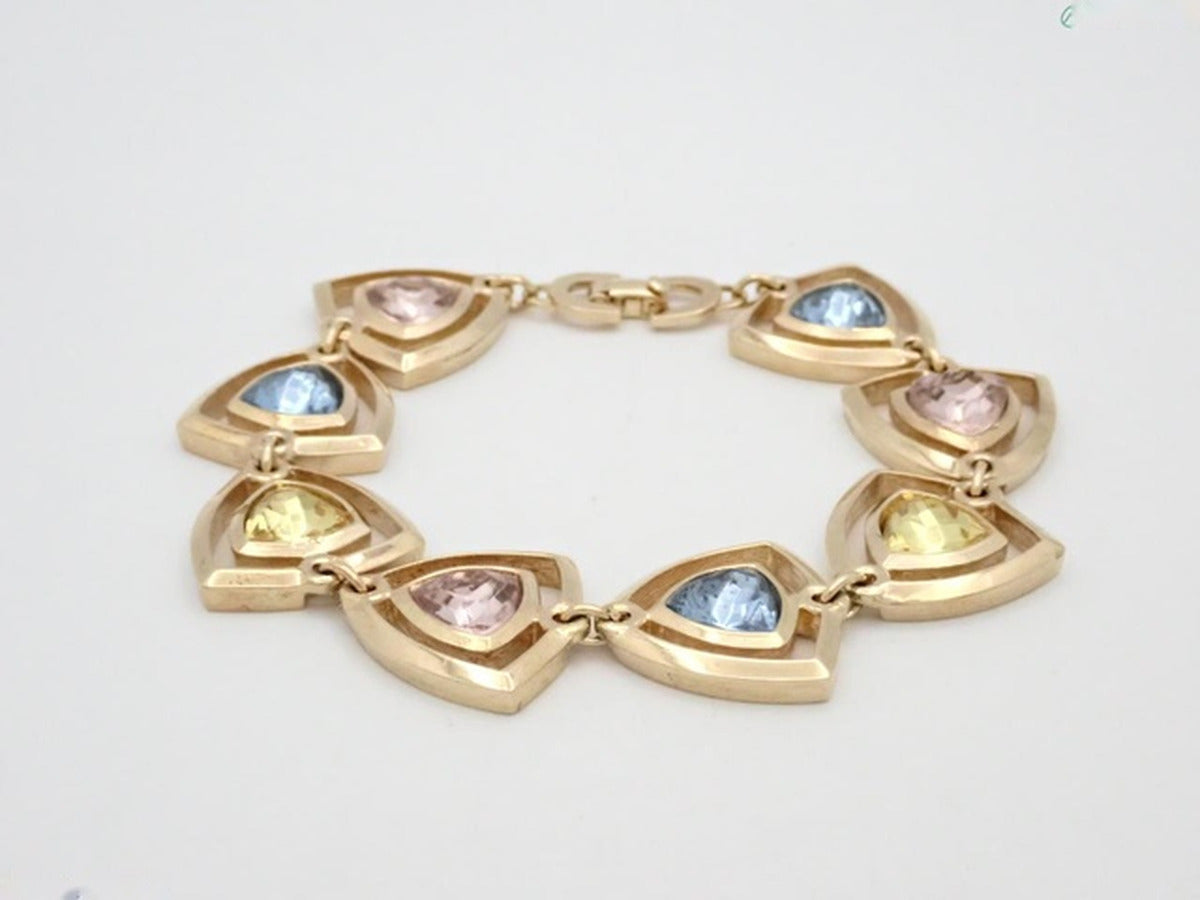 Dior - Bracelet vintage plaqué or 18cm