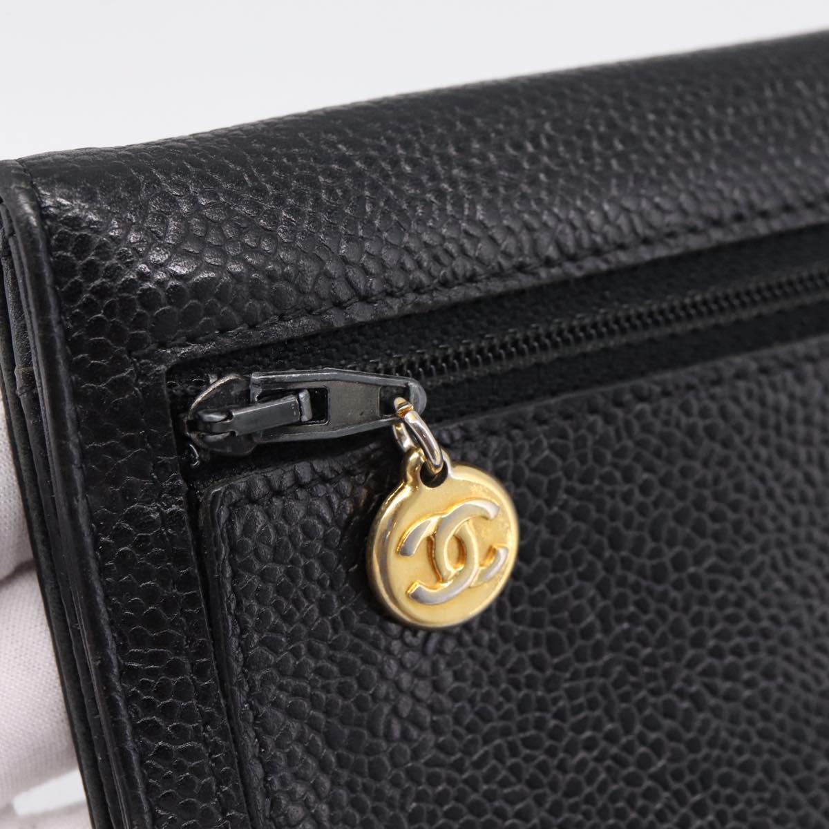Chanel - Portefeuille vintage caviar CC