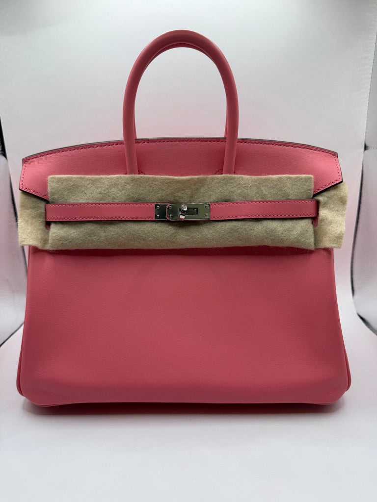 HERMES Birkin 25 cuir swift rose azalée