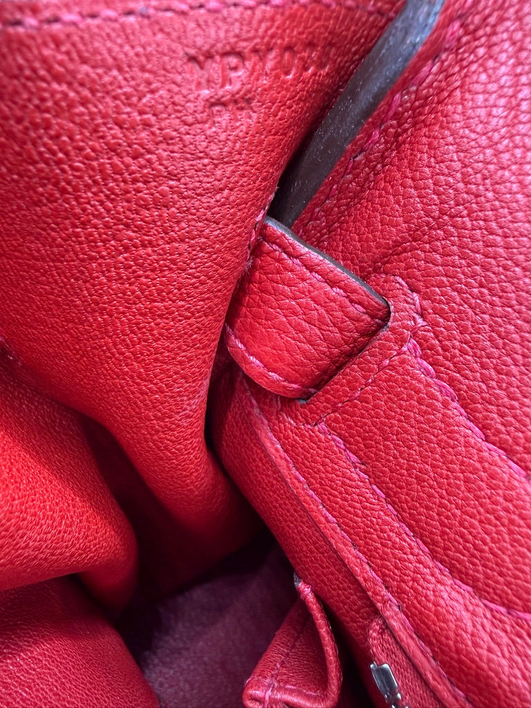 HERMES Birkin 30 cuir togo rouge vermillon