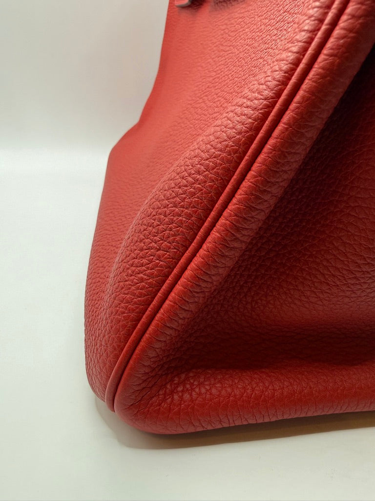 HERMES Birkin 30 cuir togo rouge vermillon