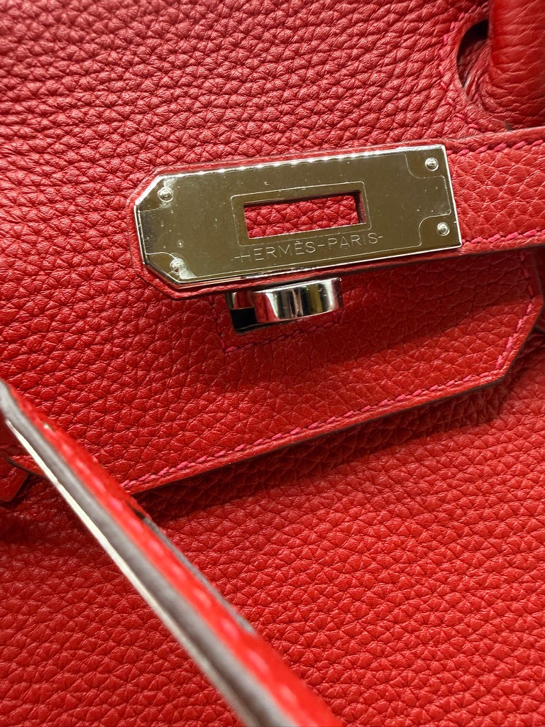 HERMES Birkin 30 cuir togo rouge vermillon