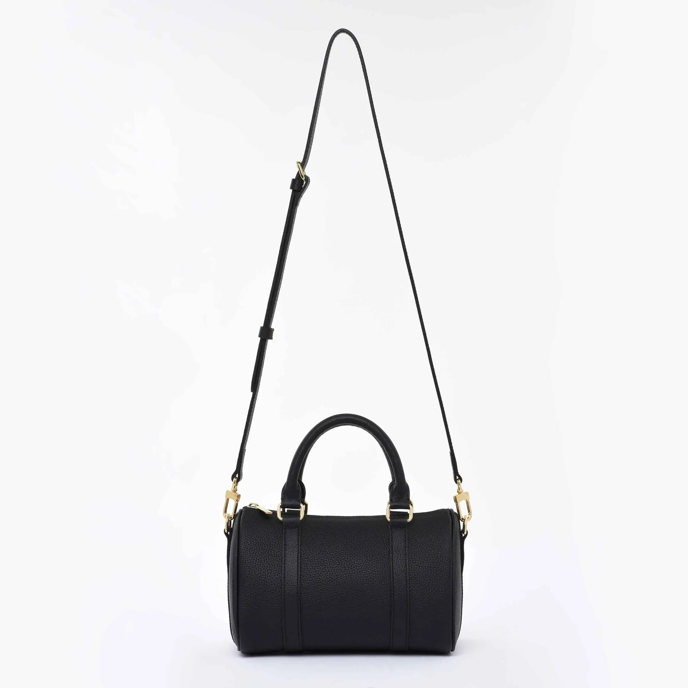 DRESSUPYOURPURSE | MINI BOSTON BAG - Togo Leather - BLACK
