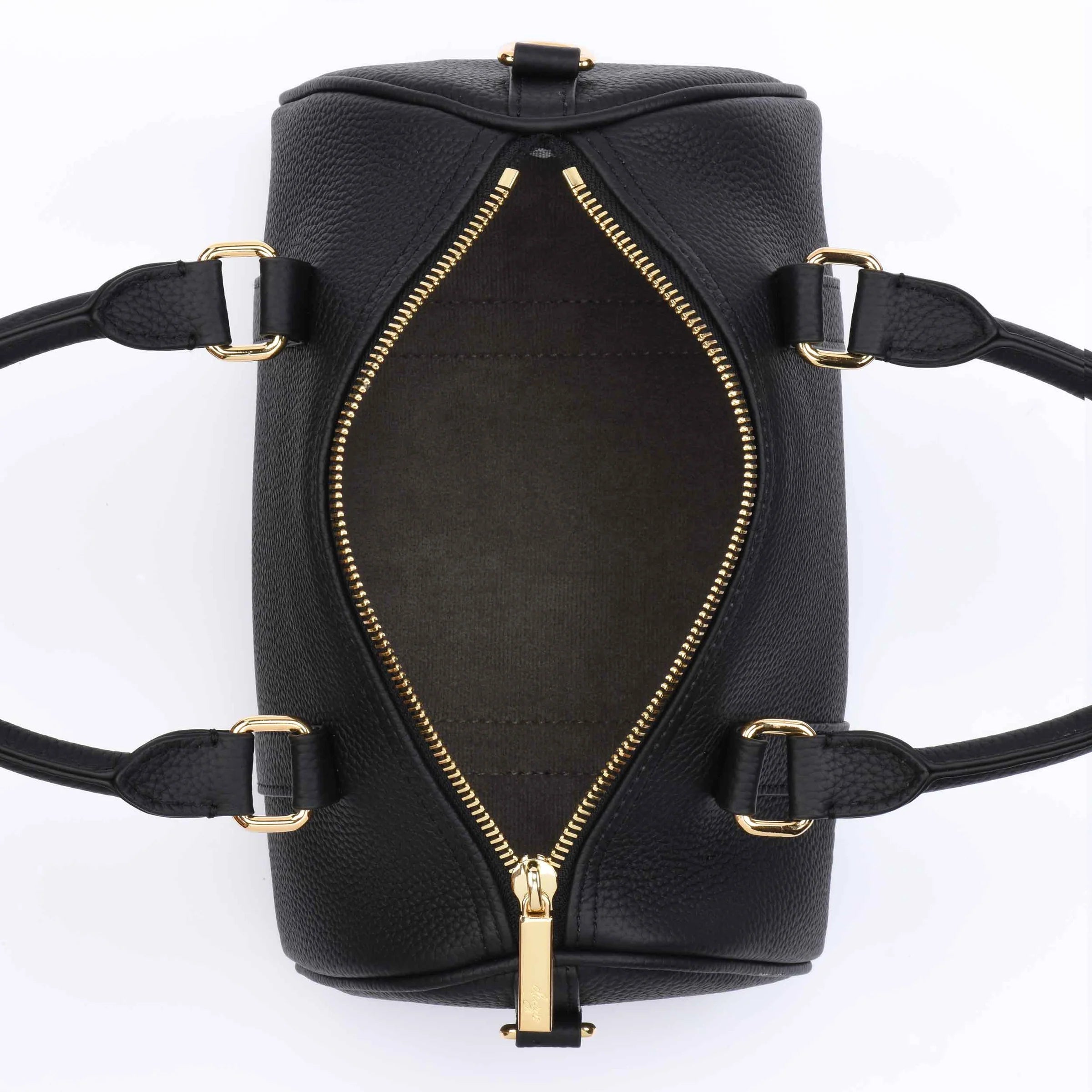 DRESSUPYOURPURSE | MINI BOSTON BAG - Togo Leather - BLACK