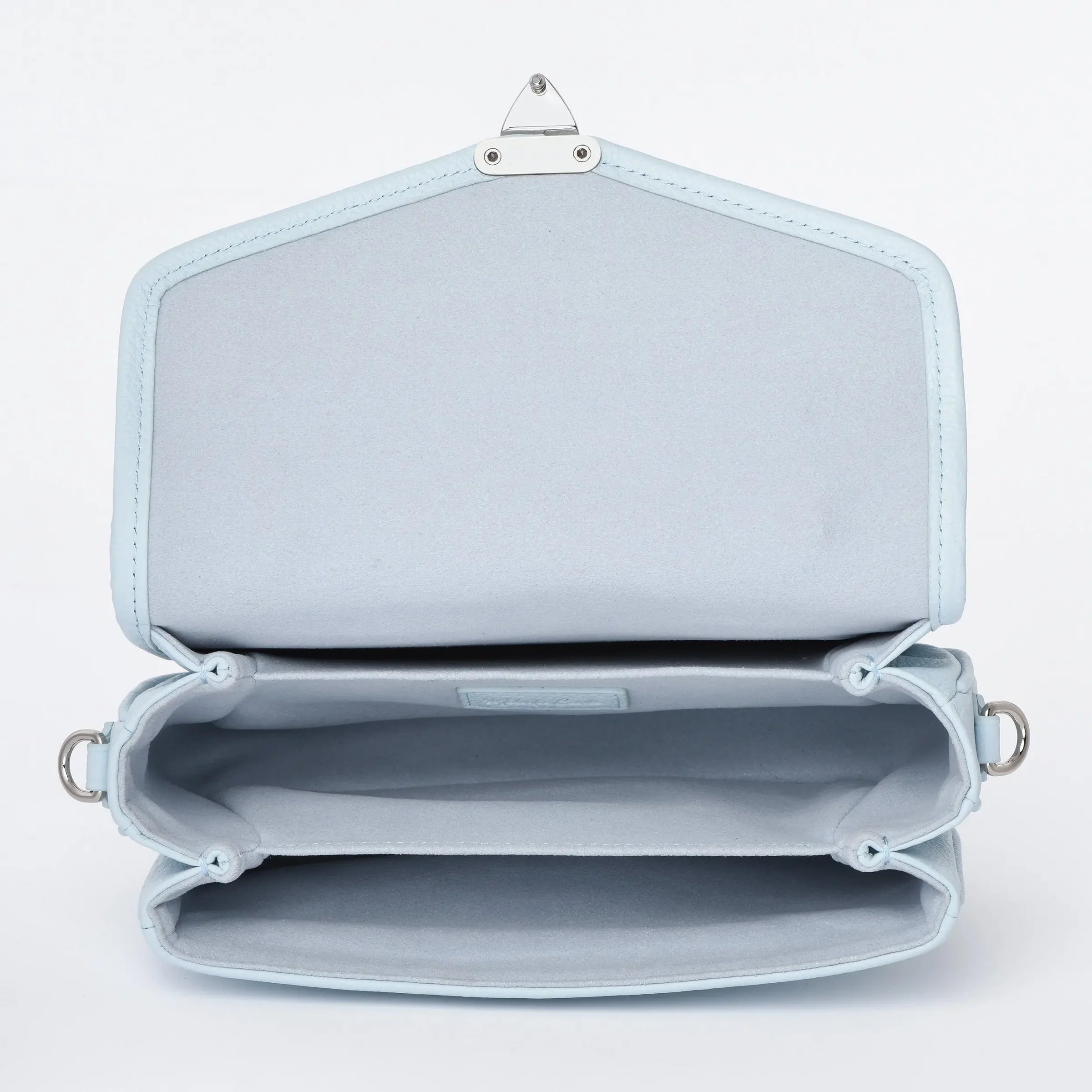 DRESSUPYOURPURSE | PETIT PARIS 15 - Togo Leather - Ice blue / silver