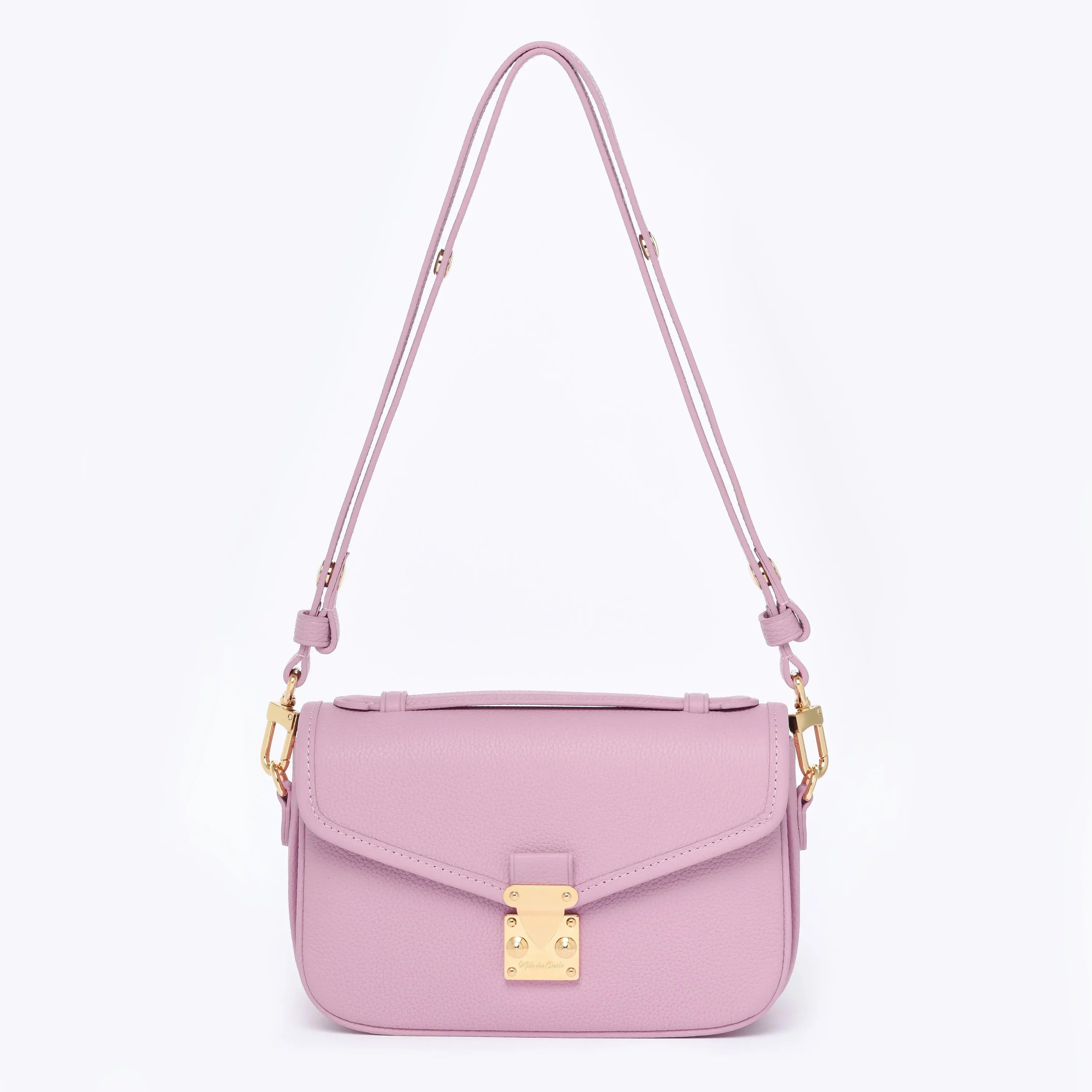 DRESSUPYOURPURSE | PETIT PARIS 15 - Togo Leather - DUSTY PINK / gold
