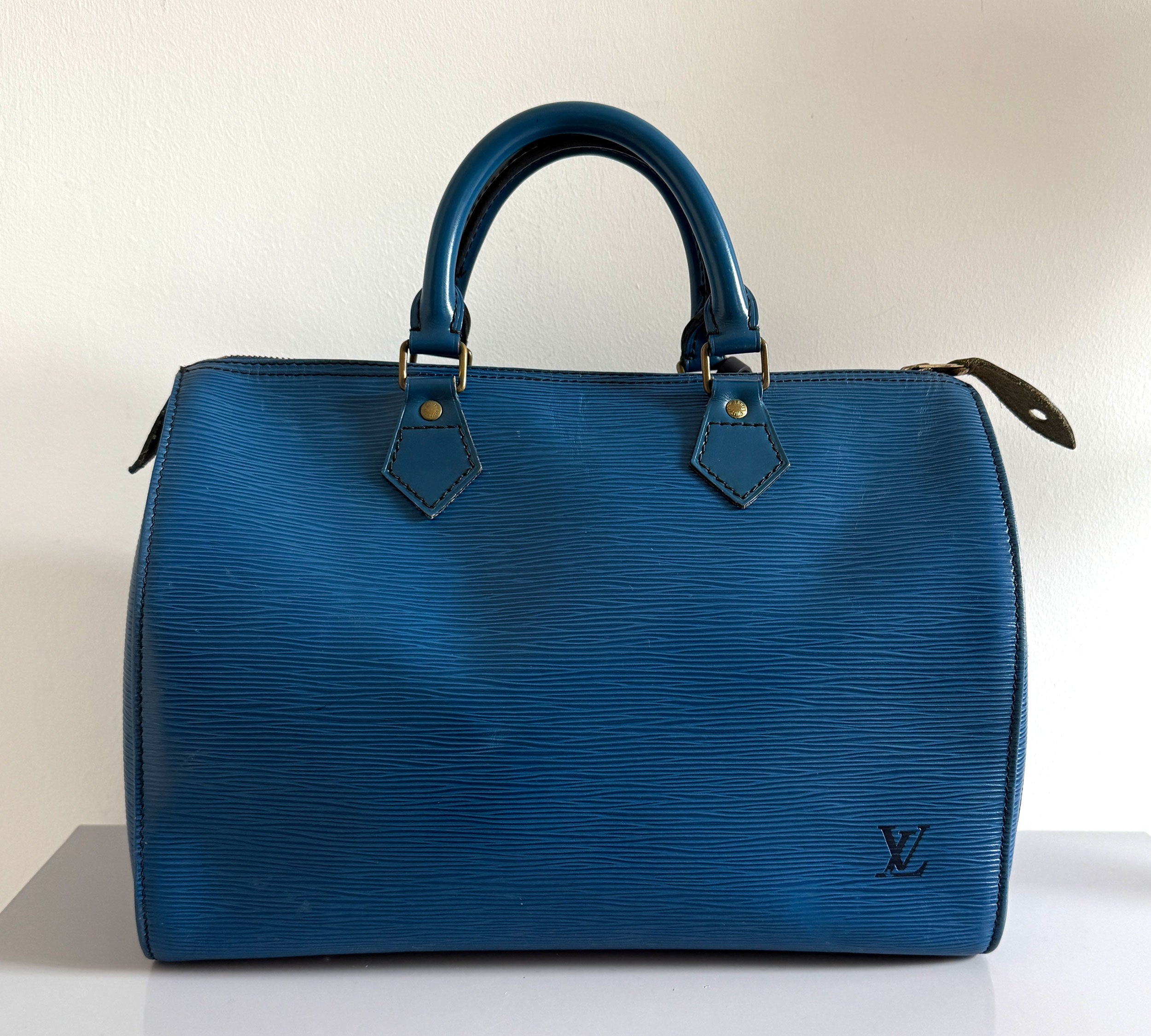 LOUIS VUITTON | Sac Speedy 30 bleu Épi / Blue Epi Speedy 30 bag