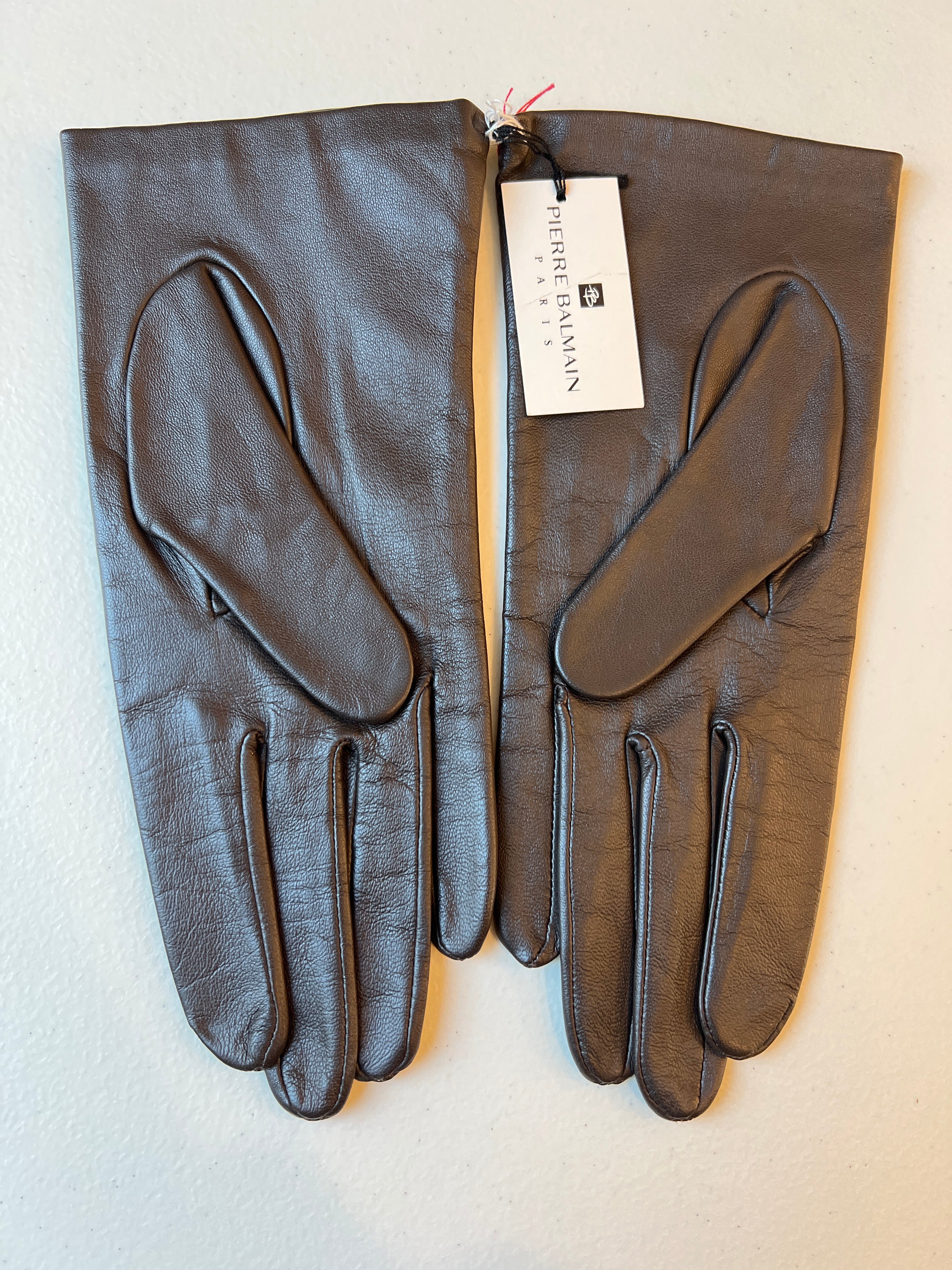 BALMAIN - Paire de gants en cuir