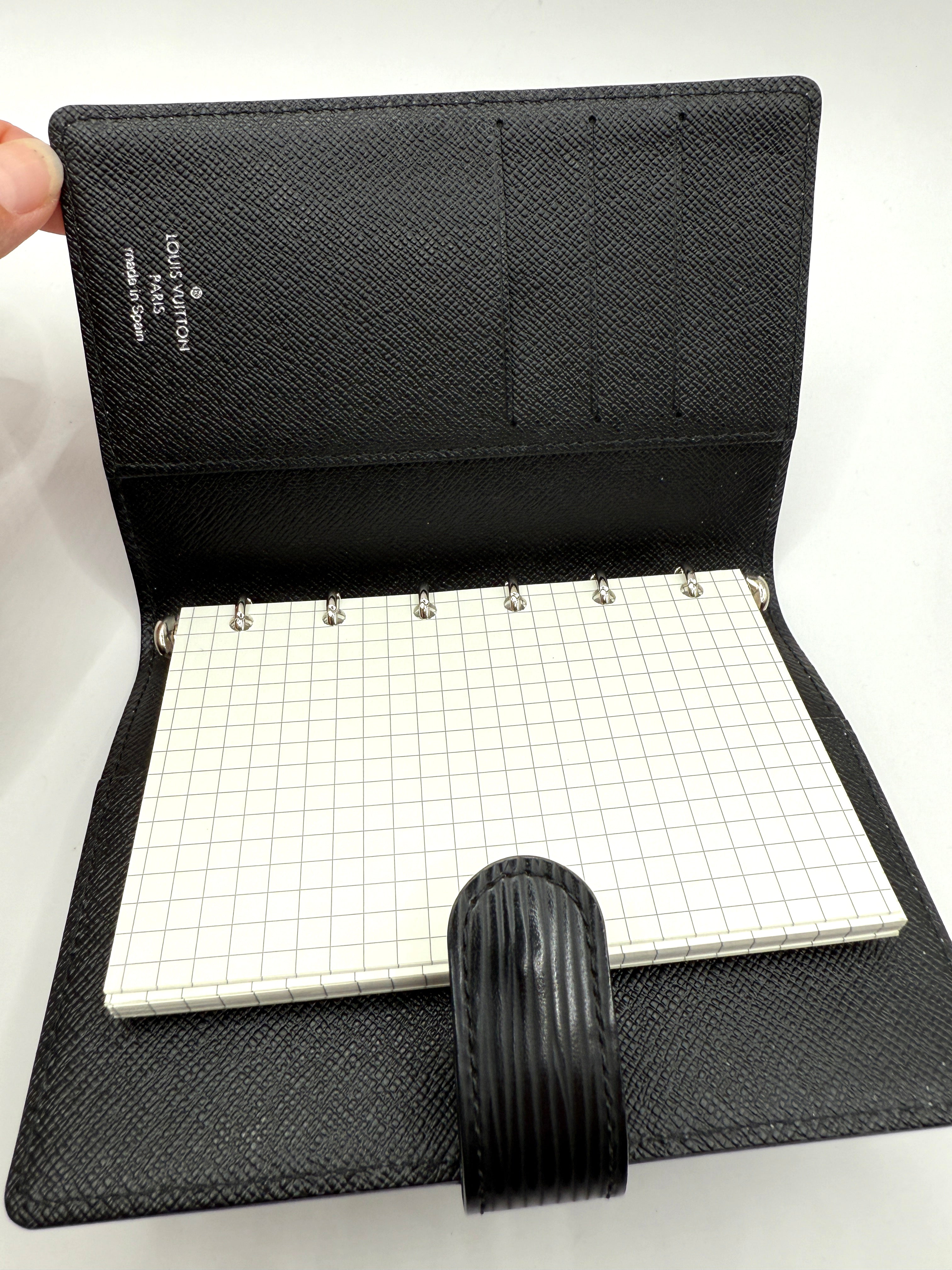 LOUIS VUITTON - Couverture Agenda PM - Cuir épi noir