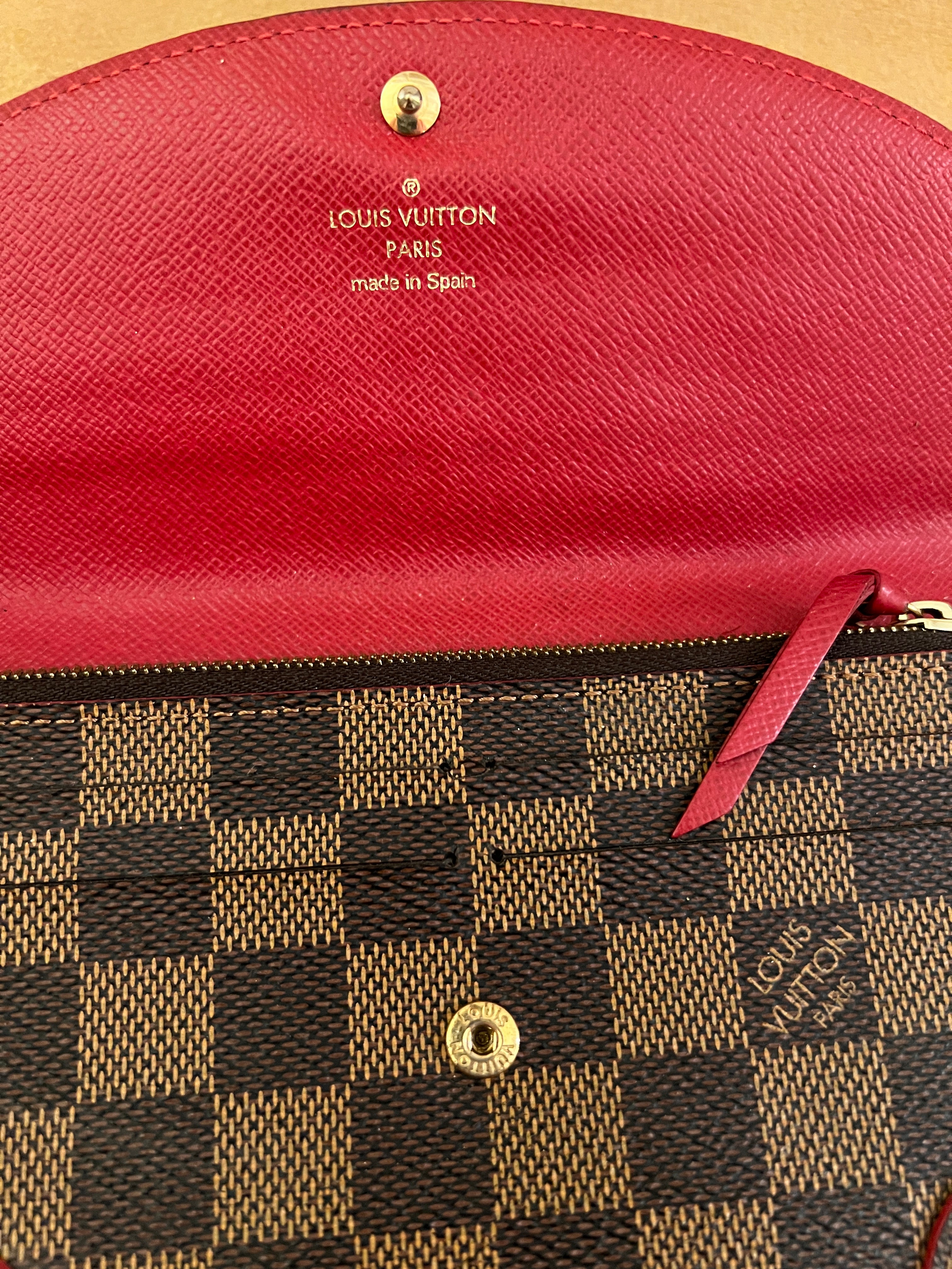 LOUIS VUITTON Portefeuille Caisse damier ebene / Vintage Caissa damier ebene Wallet