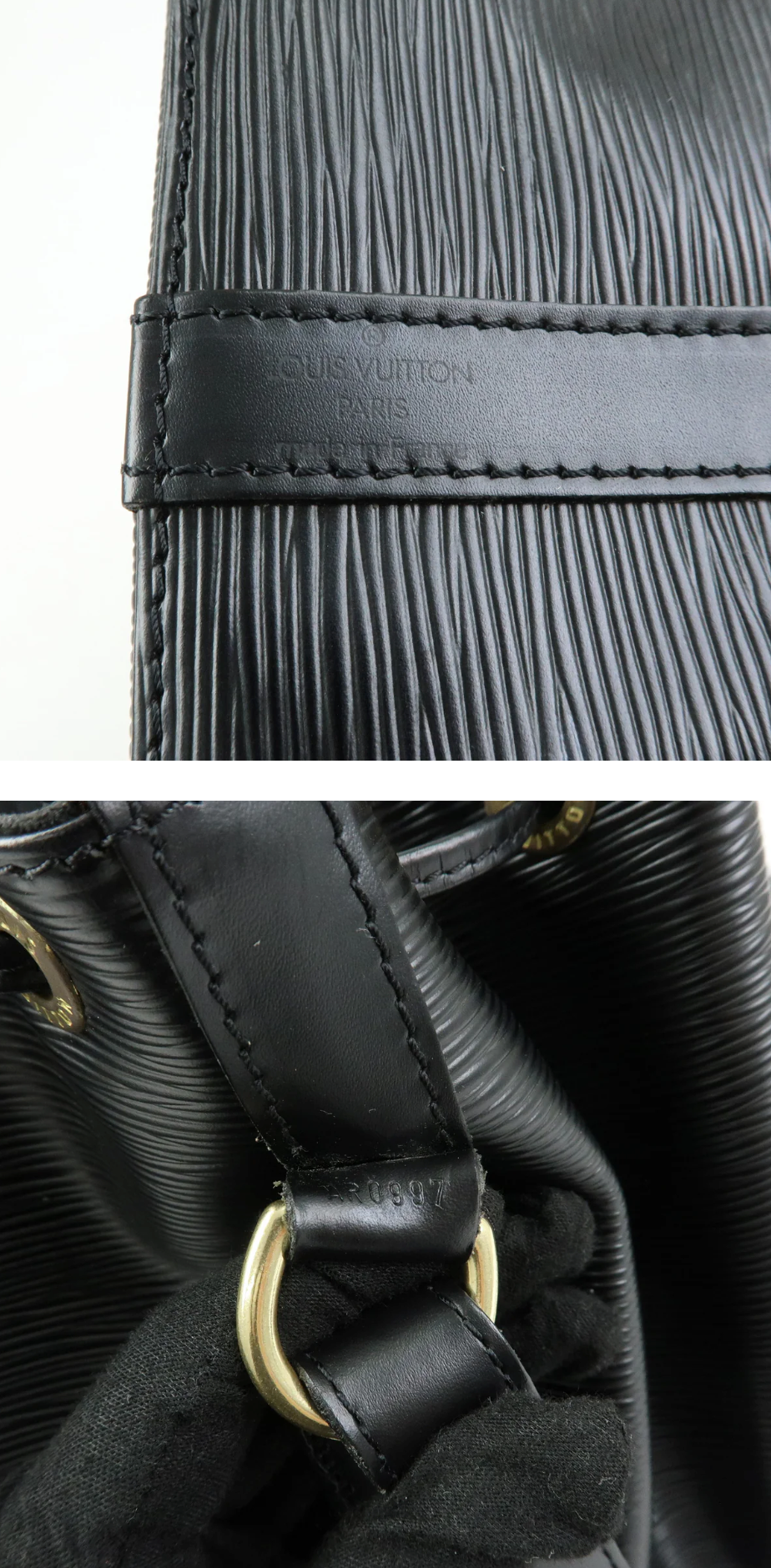 Louis Vuitton - Petit Noé - Cuir épi Noir + Entrupy