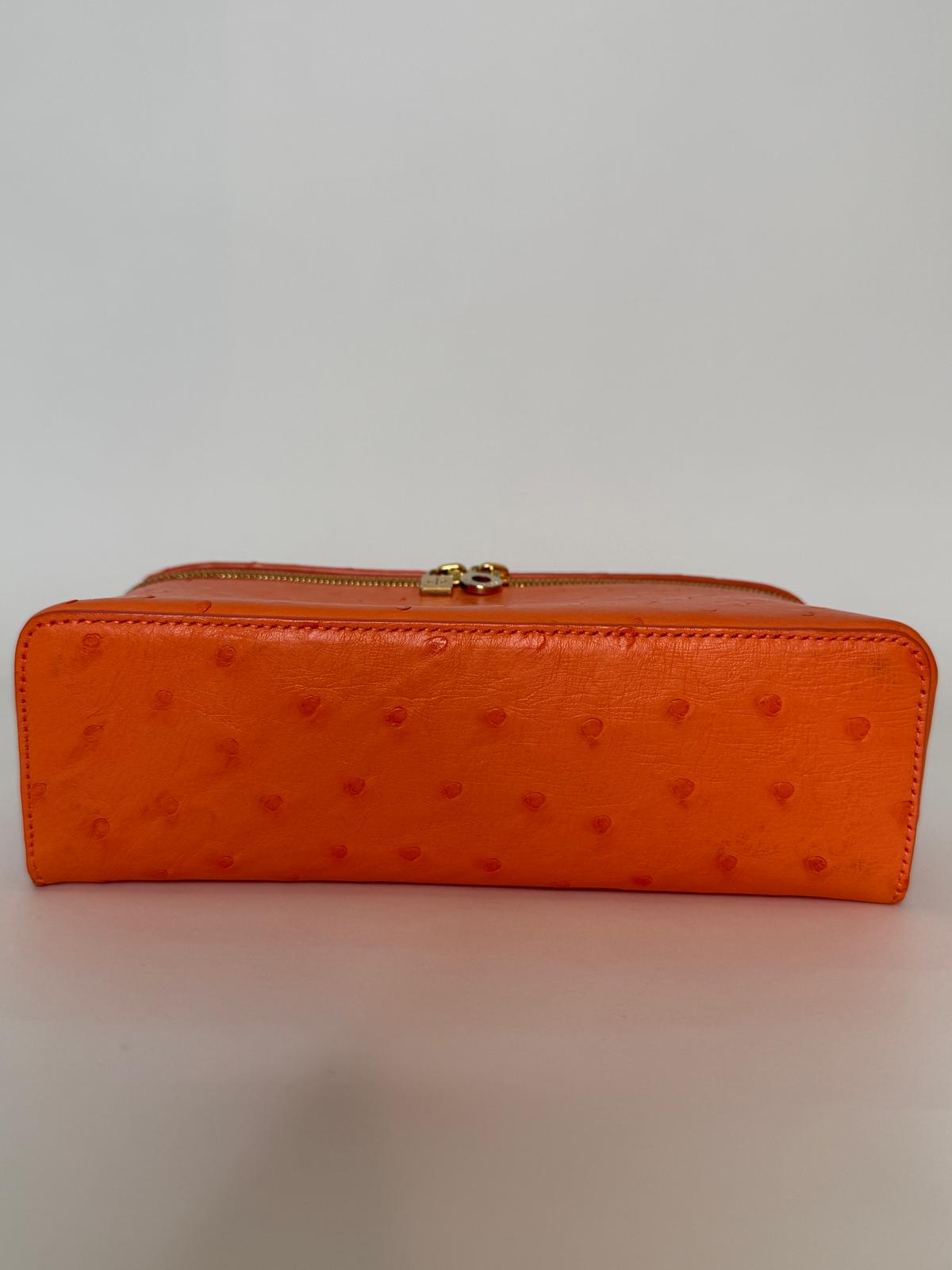 Loro Piana – Extra Pocket L19 Cuir d’autruche orange