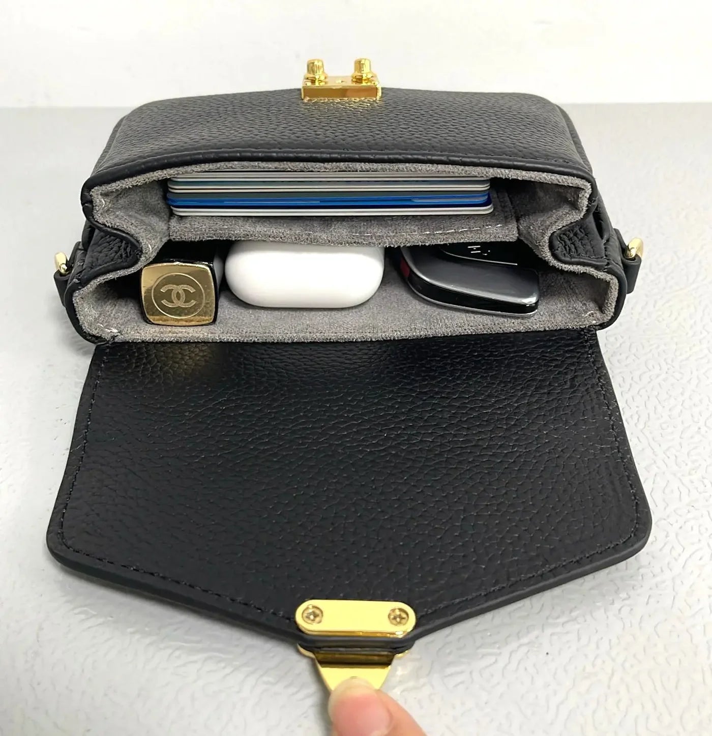 DRESSUPYOURPURSE | Micro Paris 15 en cuir Togo / Micro Paris 15 in Togo Leather - BLACK