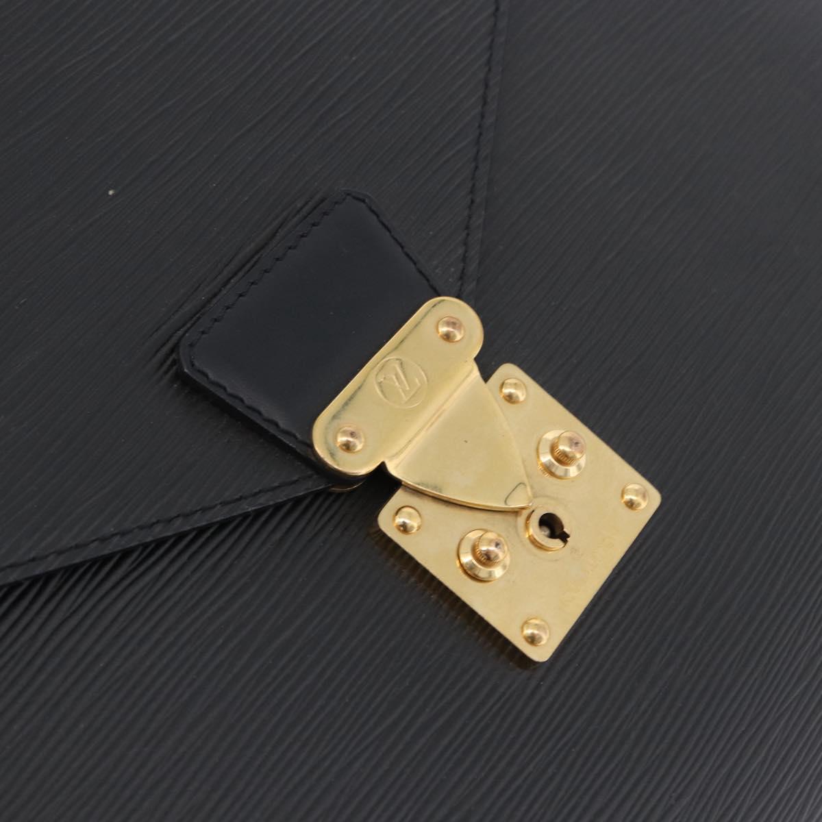 Louis Vuitton – Serviette Conseiller en cuir Épi noir