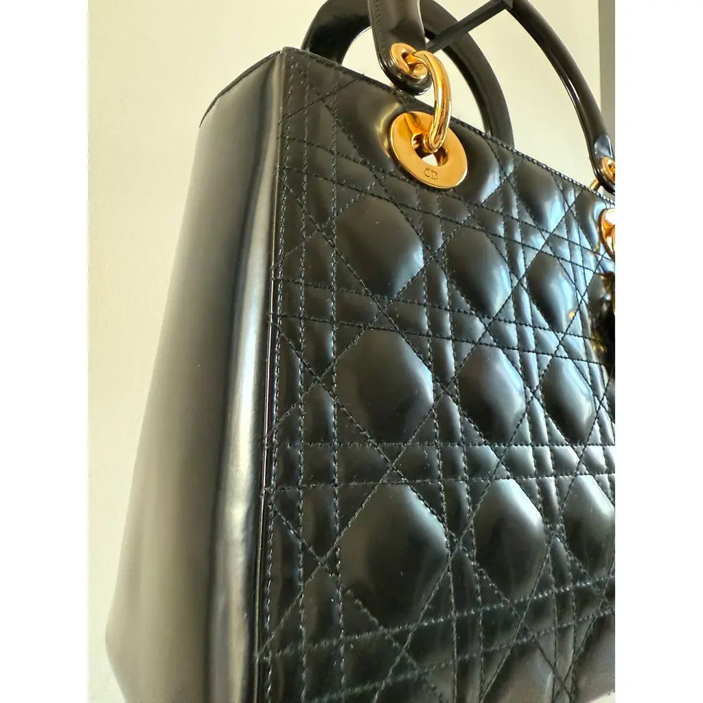 DIOR - Lady dior veau glacé vintage gold