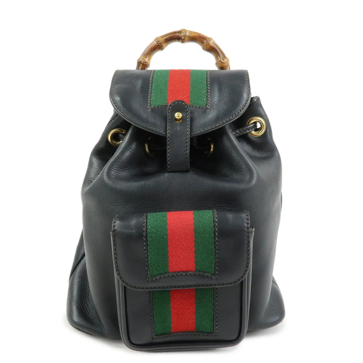Gucci - Sac à dos en cuir bamboo web