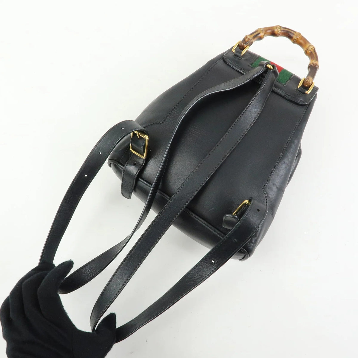 Gucci - Sac à dos en cuir bamboo web