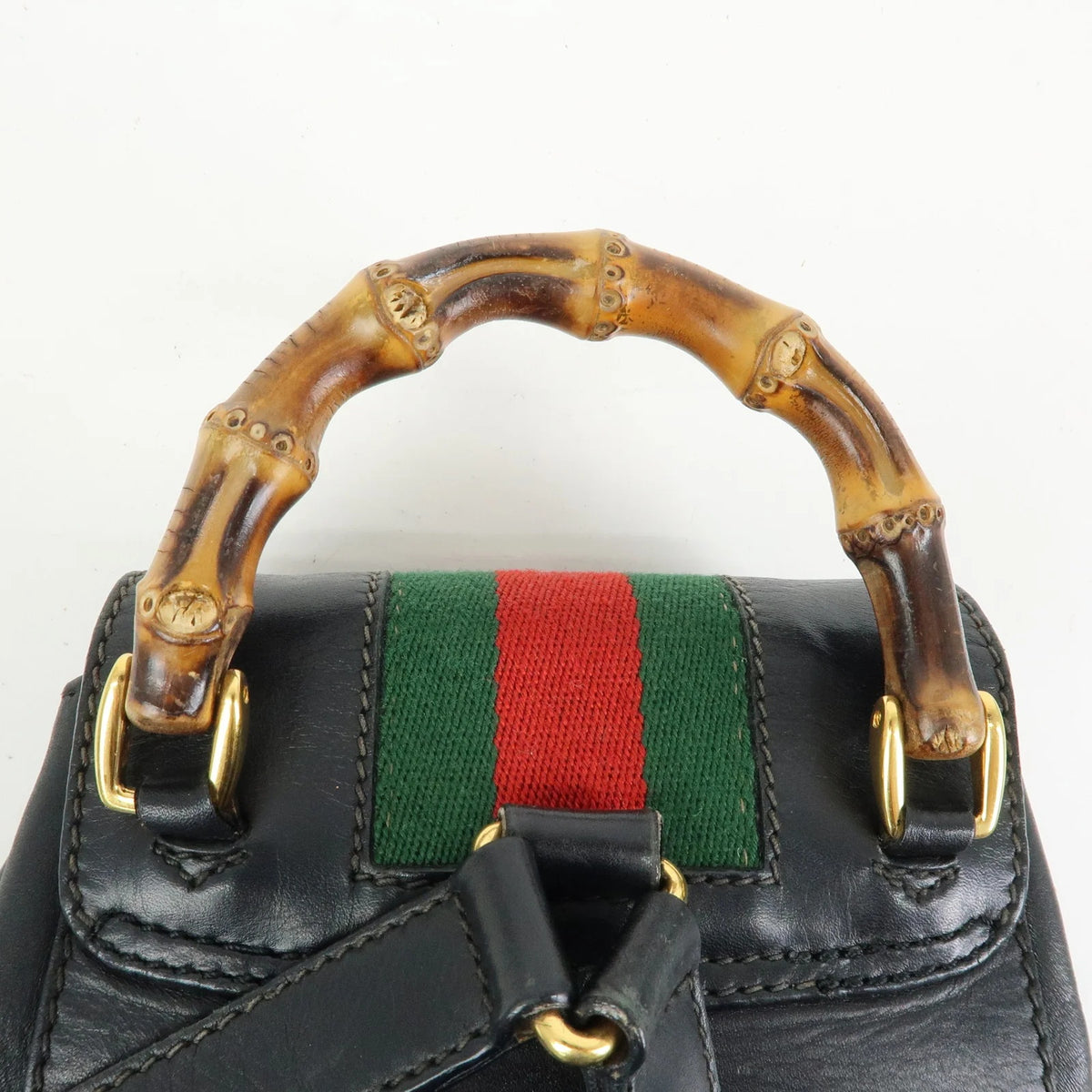 Gucci - Sac à dos en cuir bamboo web