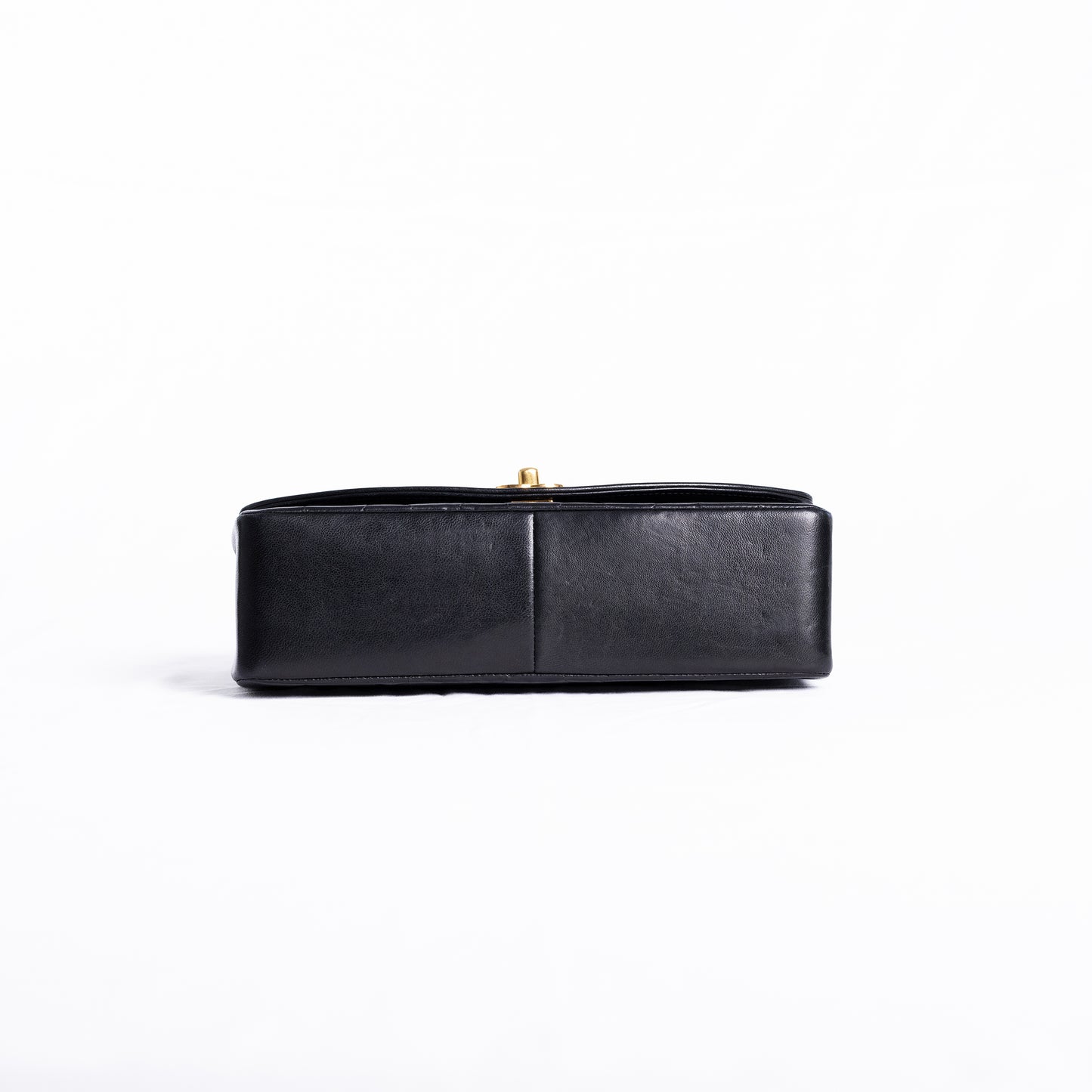 Vintage CHANEL Diana single Flap Bag en cuir d'agneau noir + certificat entrupy