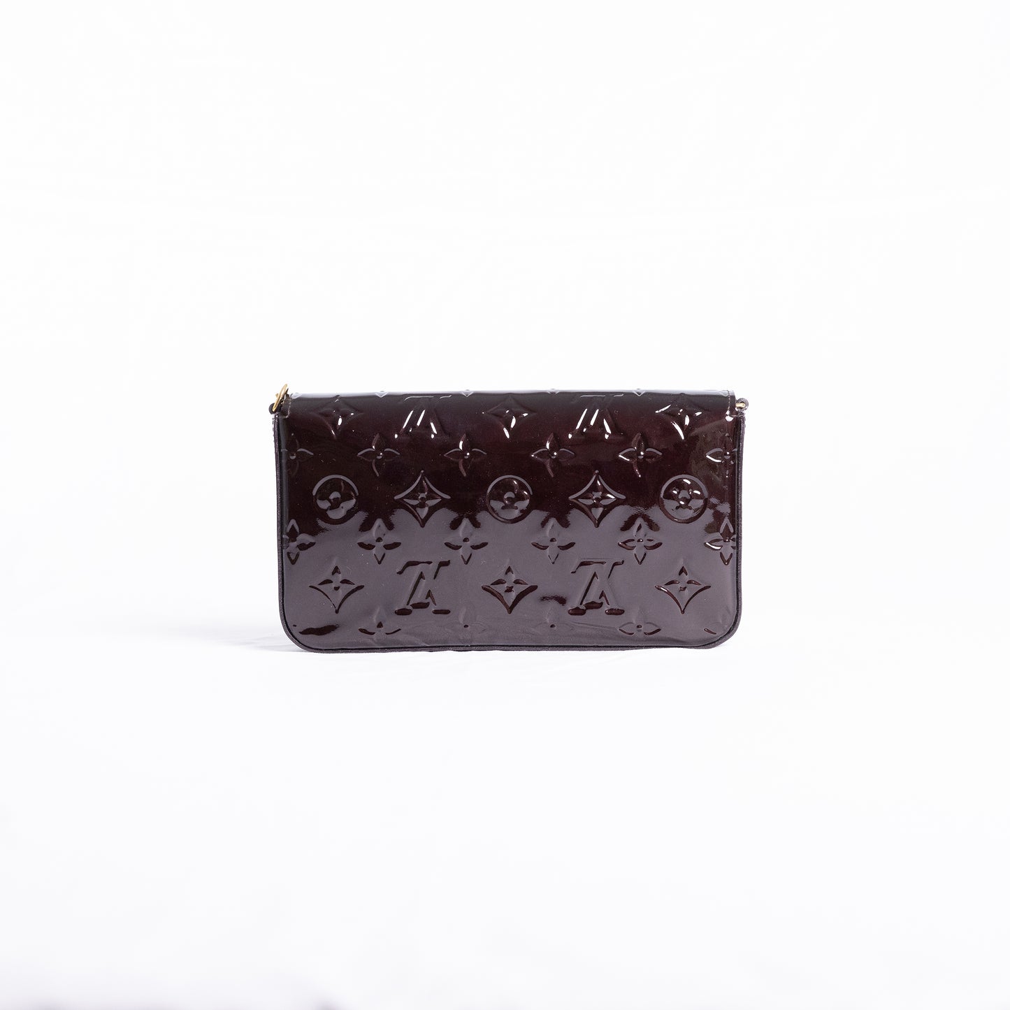 Louis Vuitton - Felicie en cuir vernis Amarante