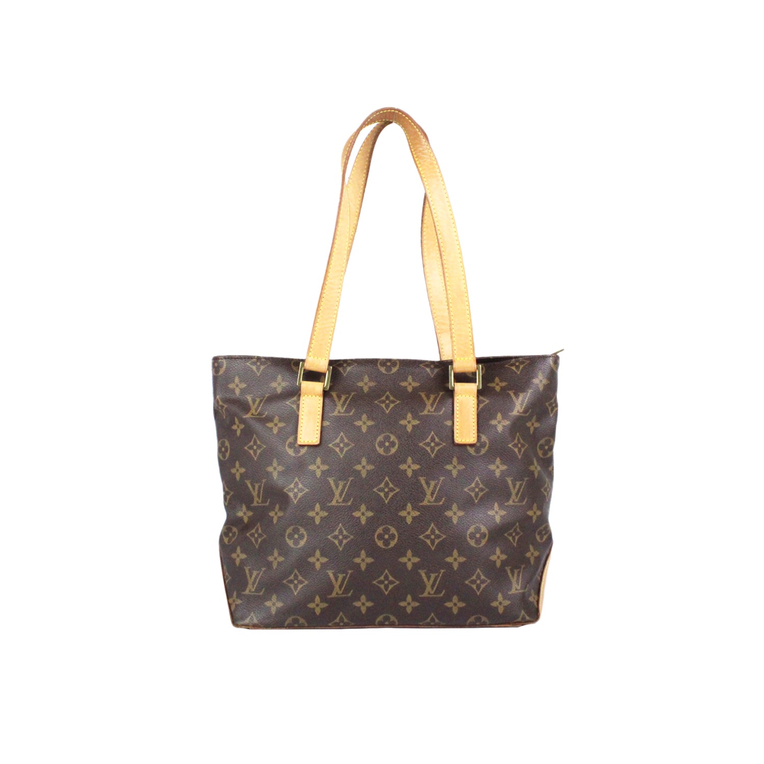 Cabas Piano vintage - LOUIS VUITTON en toile Monogram et cuir vachetta naturel.