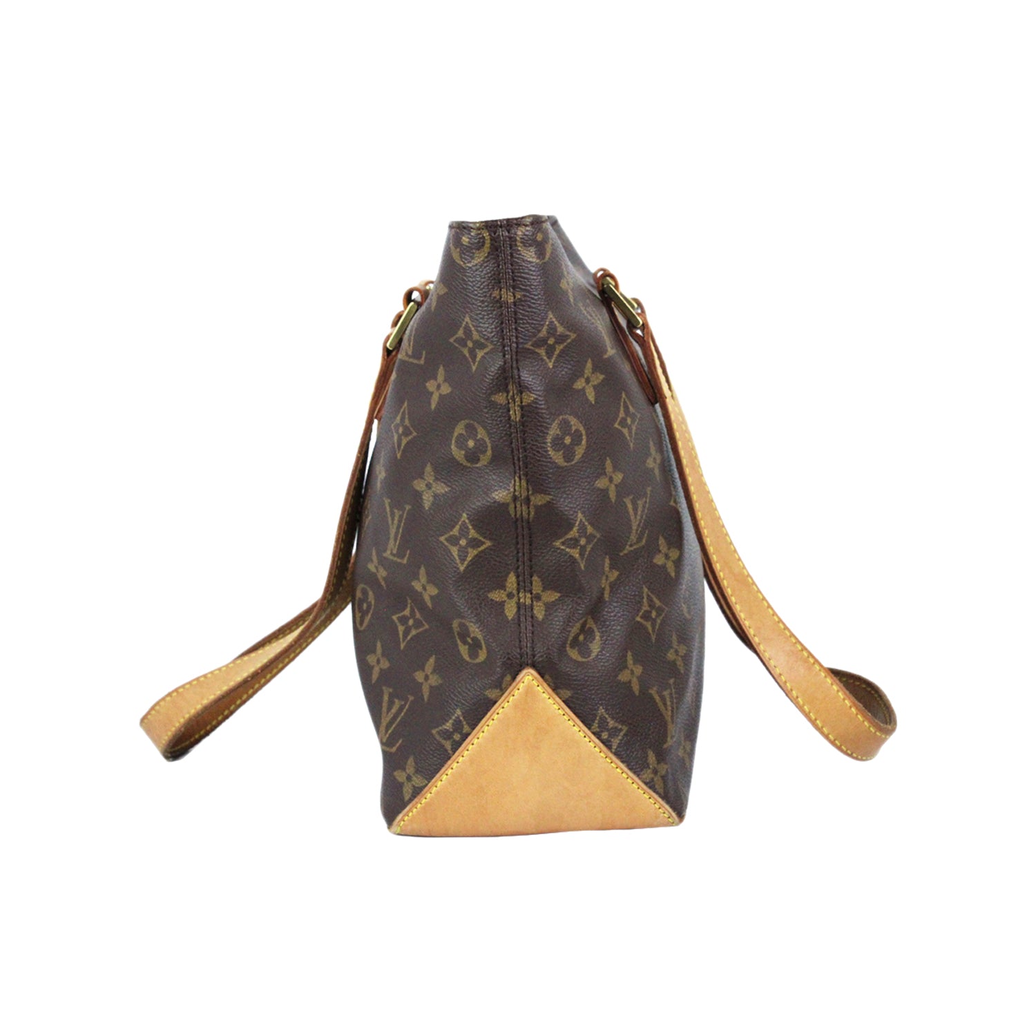 Cabas Piano vintage - LOUIS VUITTON en toile Monogram et cuir vachetta naturel.