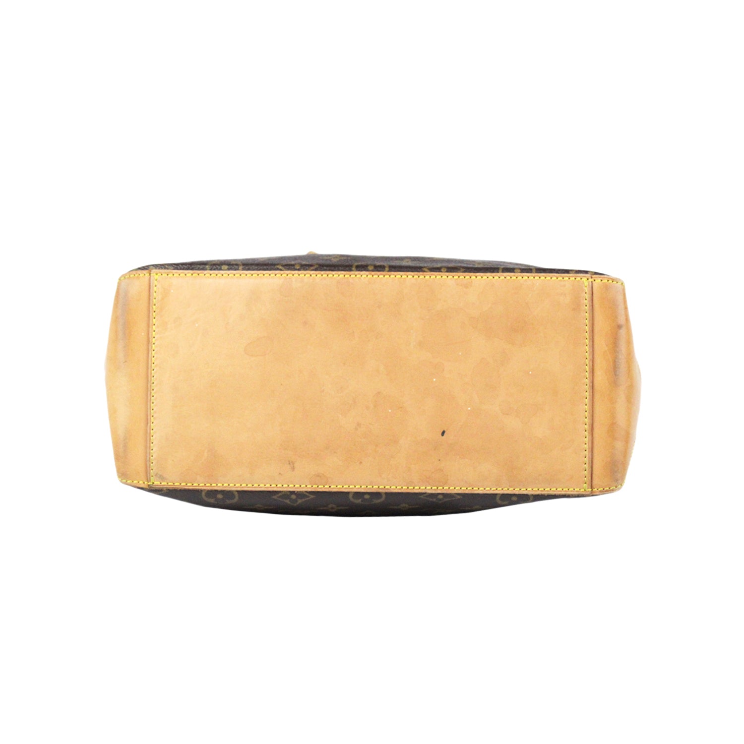 Cabas Piano vintage - LOUIS VUITTON en toile Monogram et cuir vachetta naturel.