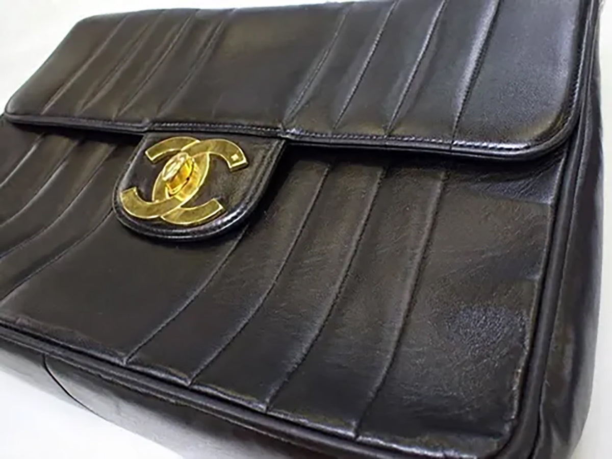 CHANEL Sac Mademoiselle Jumbo Lambskin + certificat Entrupy