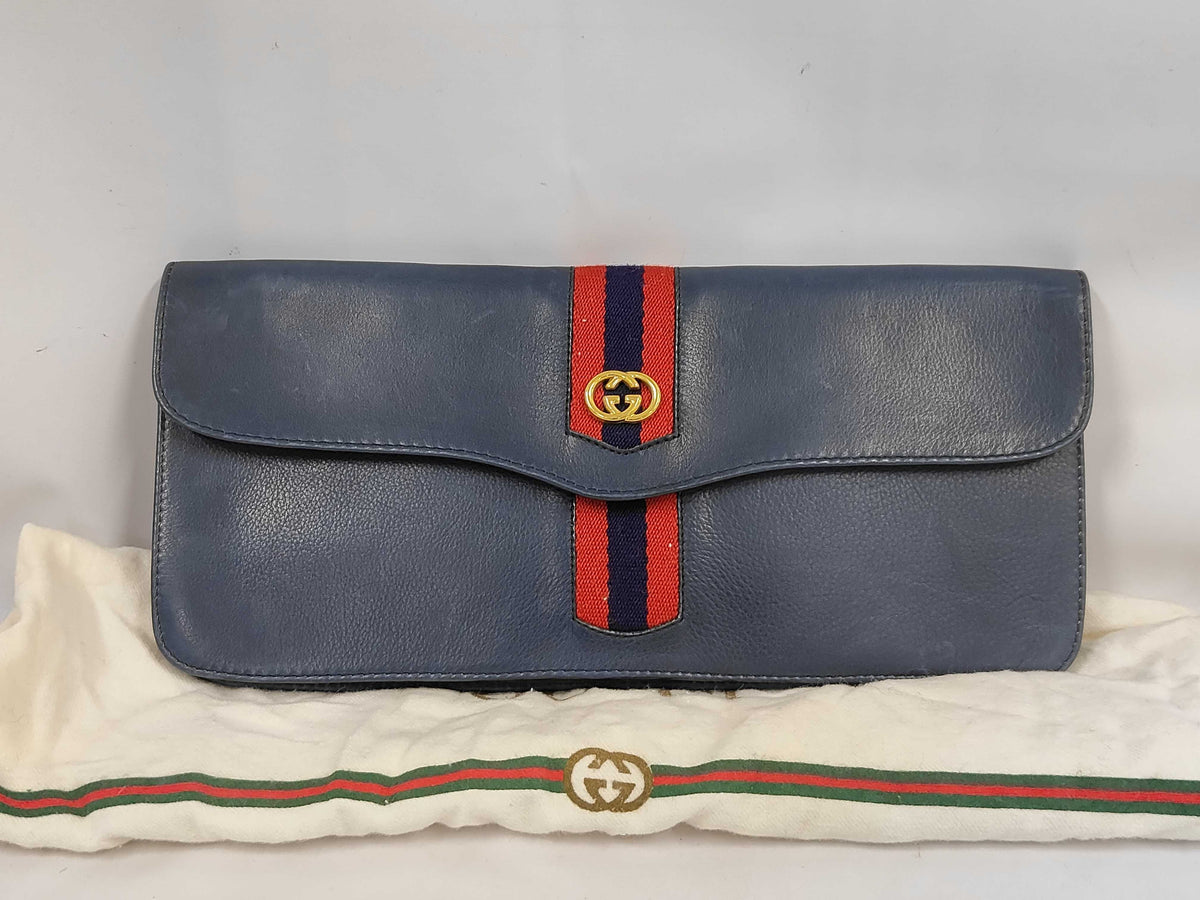 Gucci - Clutch vintage en cuir (Rare)