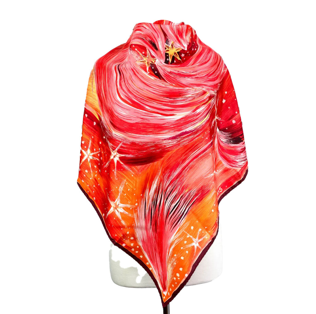 HERMES - Carré en soie 90cm - Feux du ciel