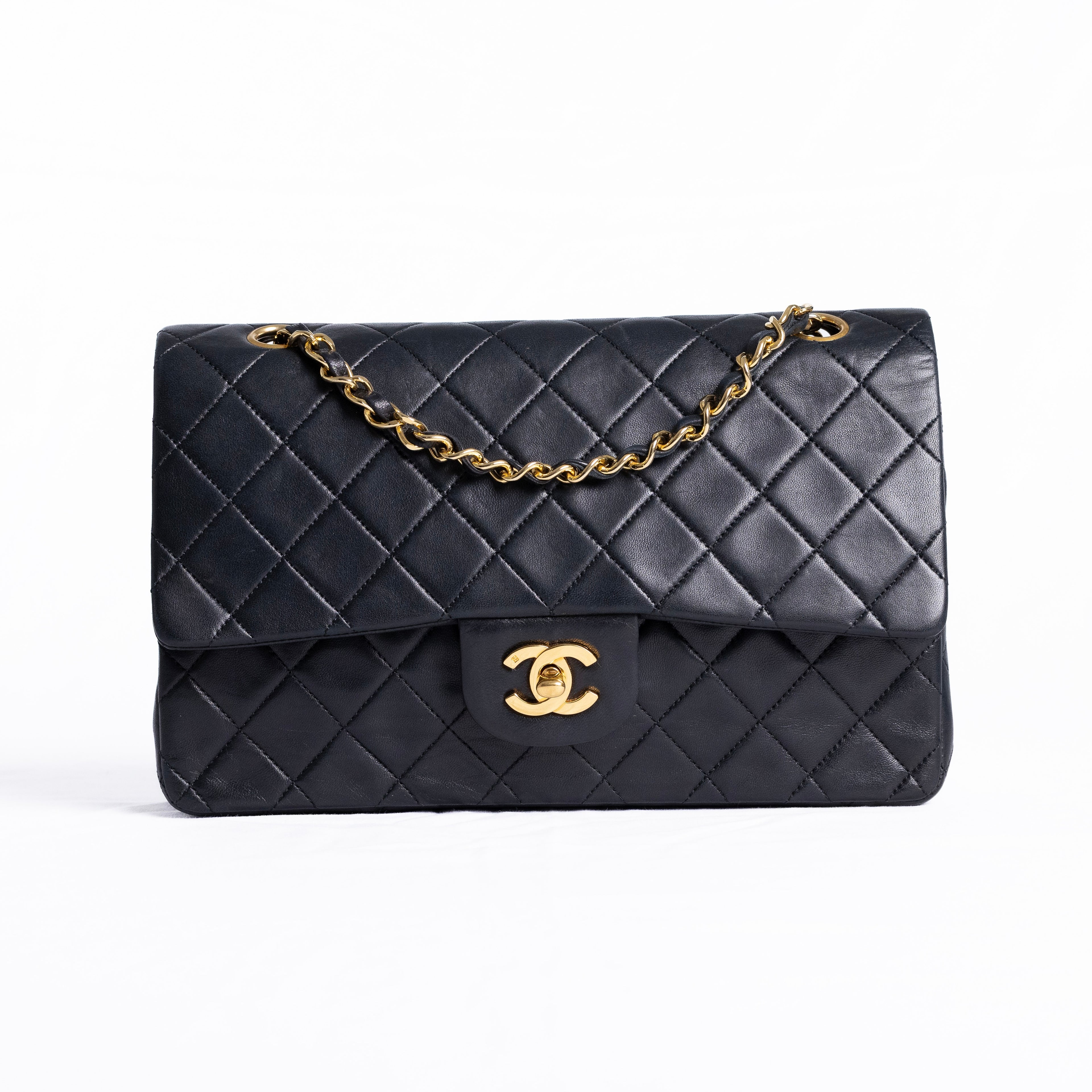 Vintage CHANEL timeless 11/12 Double Flap Bag + certificat entrupy + carte d'authenticité