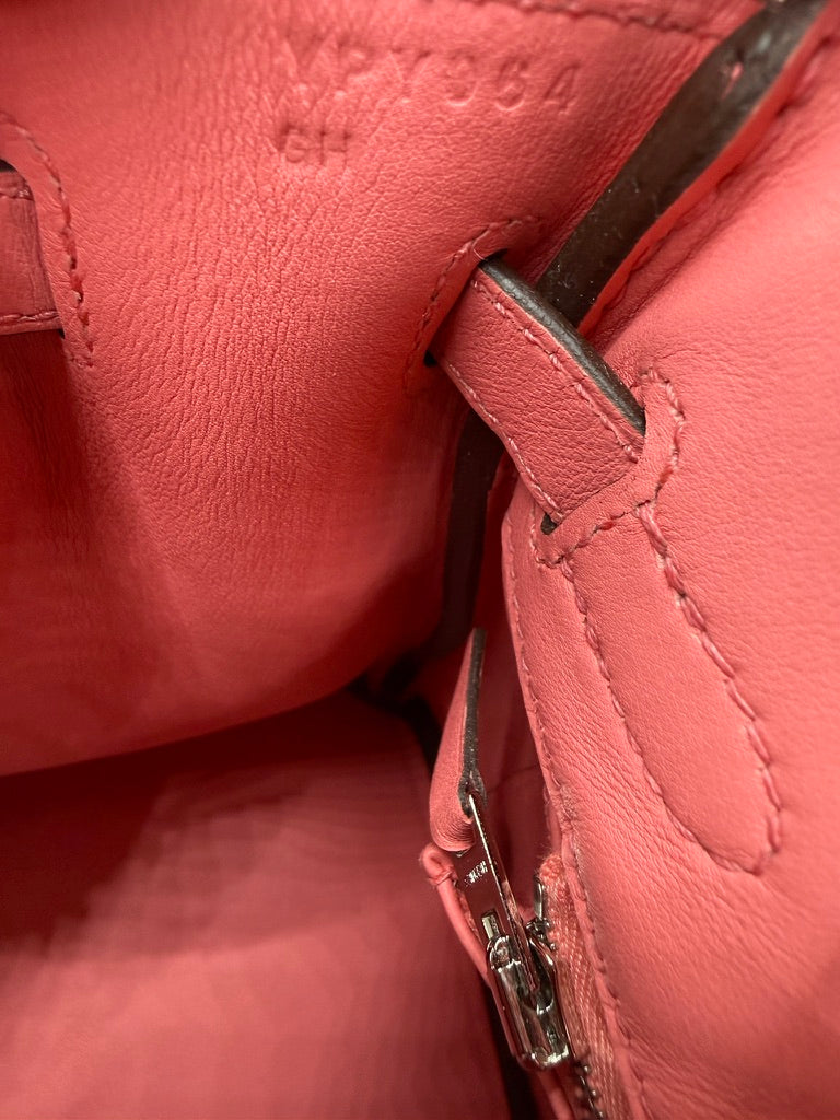 HERMES Birkin 25 cuir swift rose azalée