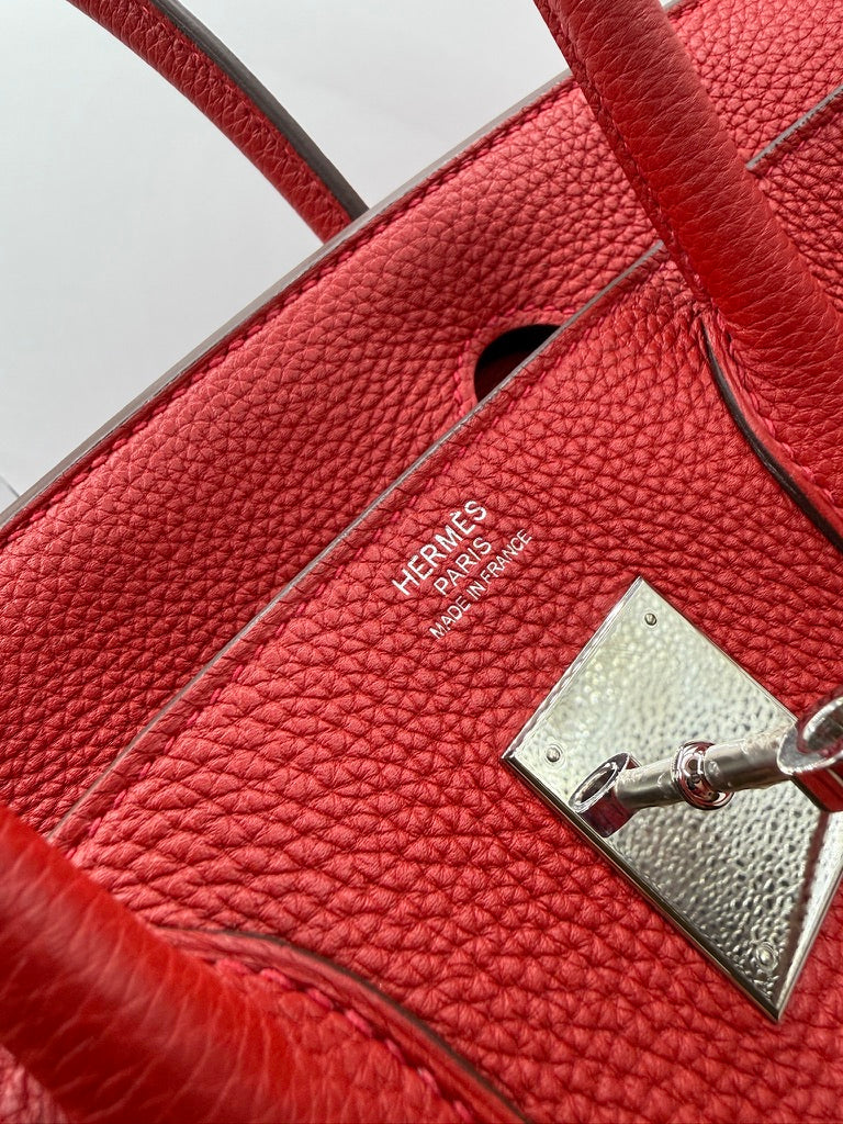 HERMES Birkin 30 cuir togo rouge vermillon