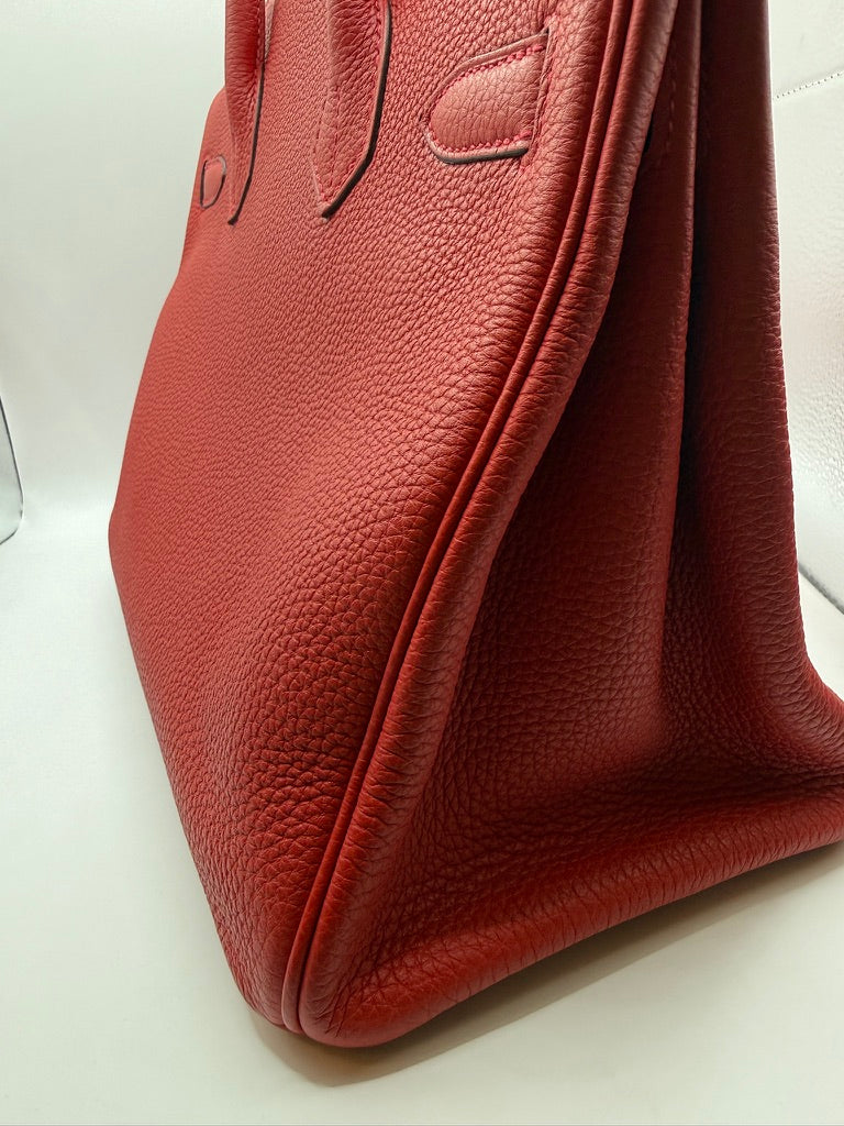 HERMES Birkin 30 cuir togo rouge vermillon