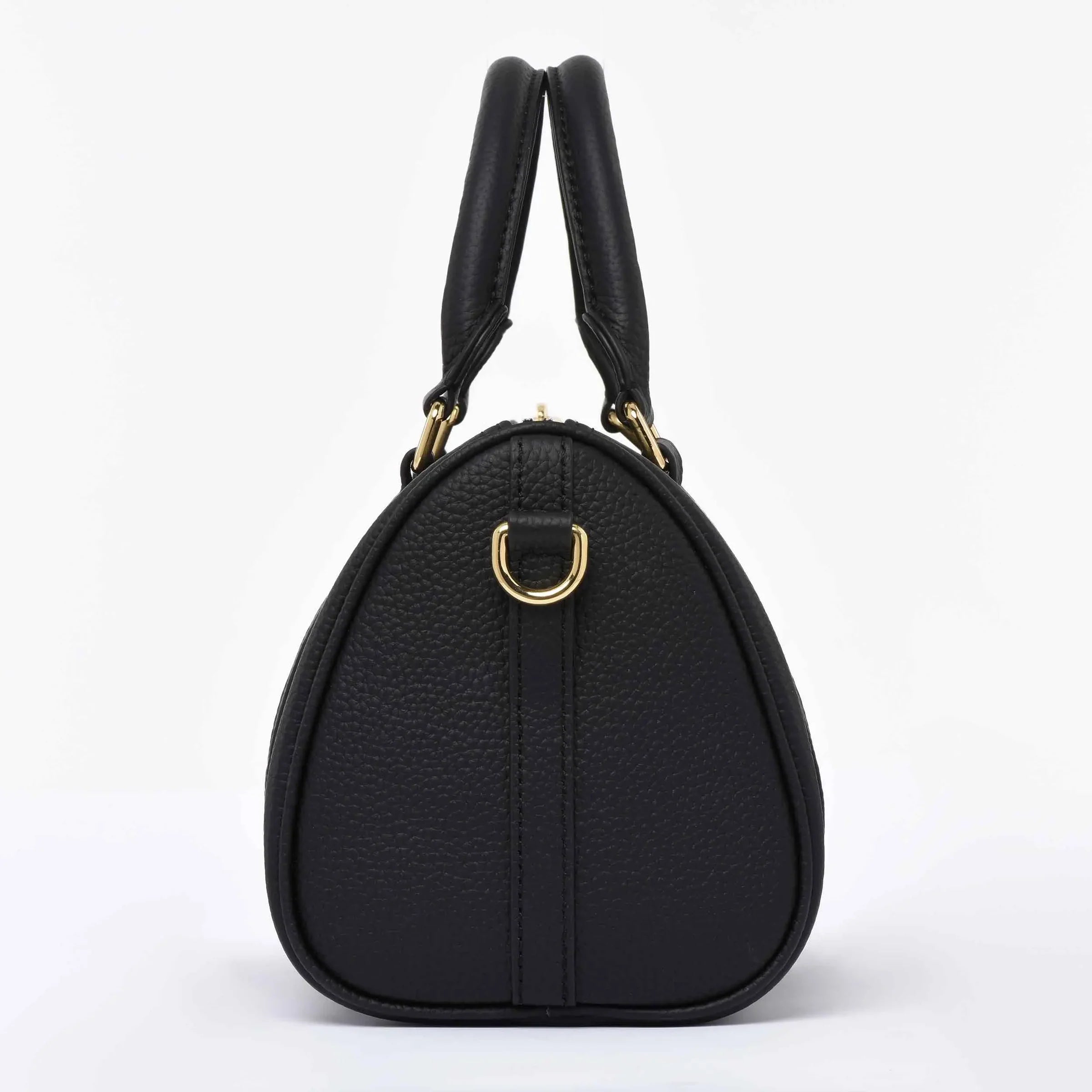 DRESSUPYOURPURSE | MINI BOSTON BAG - Togo Leather - BLACK