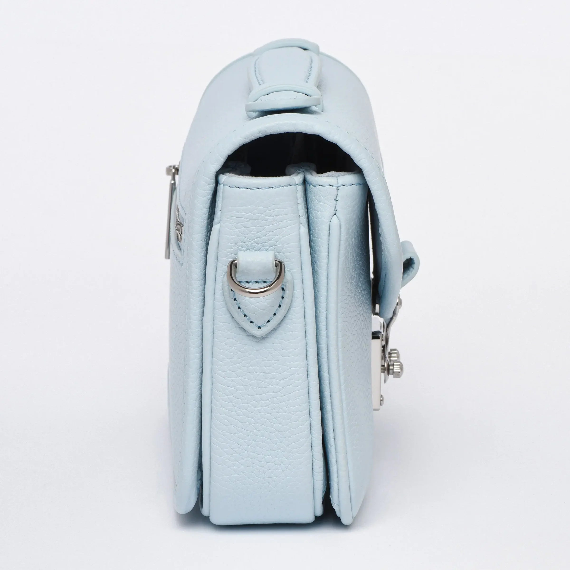DRESSUPYOURPURSE | PETIT PARIS 15  - Togo Leather - Ice blue / silver