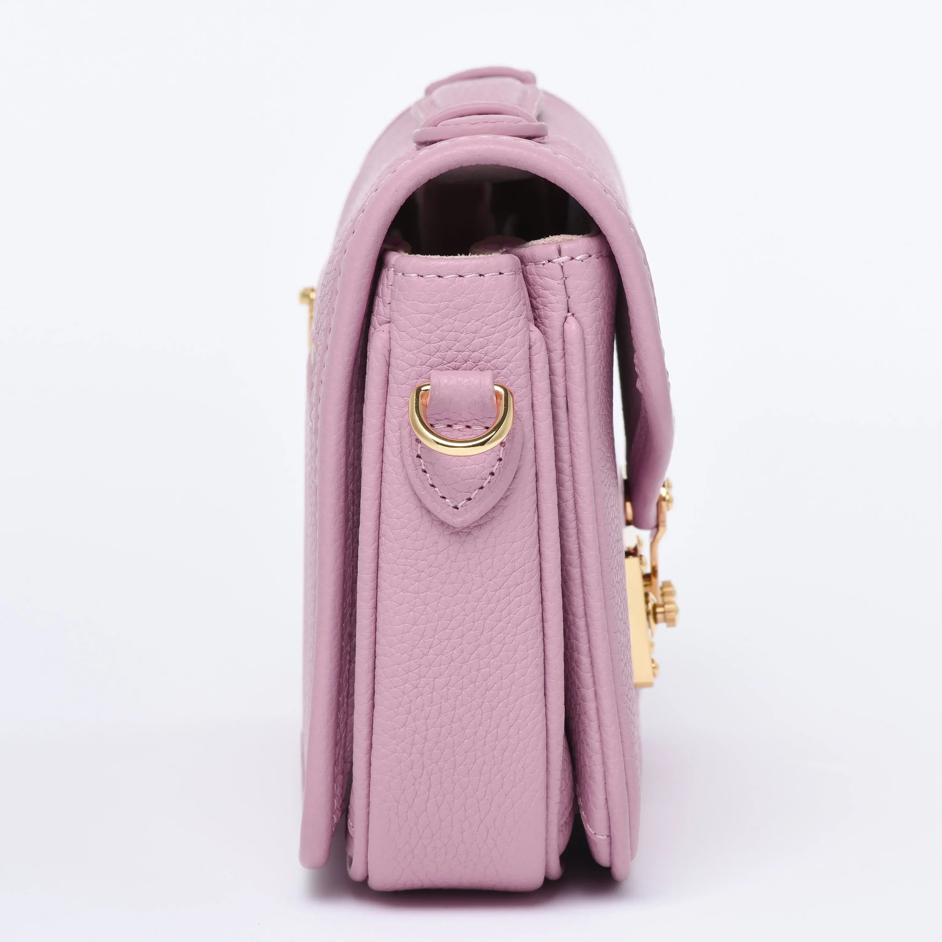 DRESSUPYOURPURSE | PETIT PARIS 15  - Togo Leather - DUSTY PINK / gold