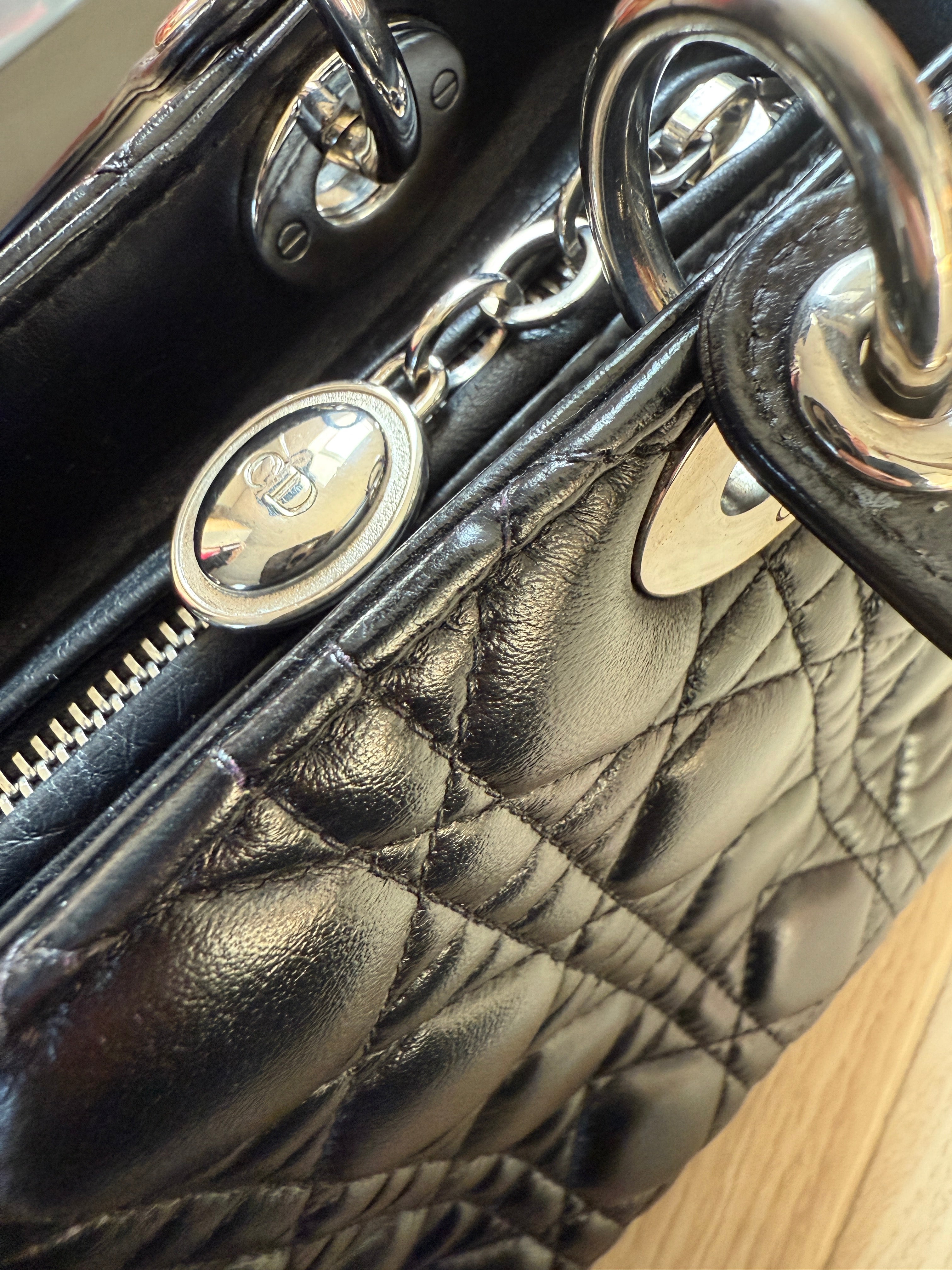 DIOR - Lady dior Noir et silver