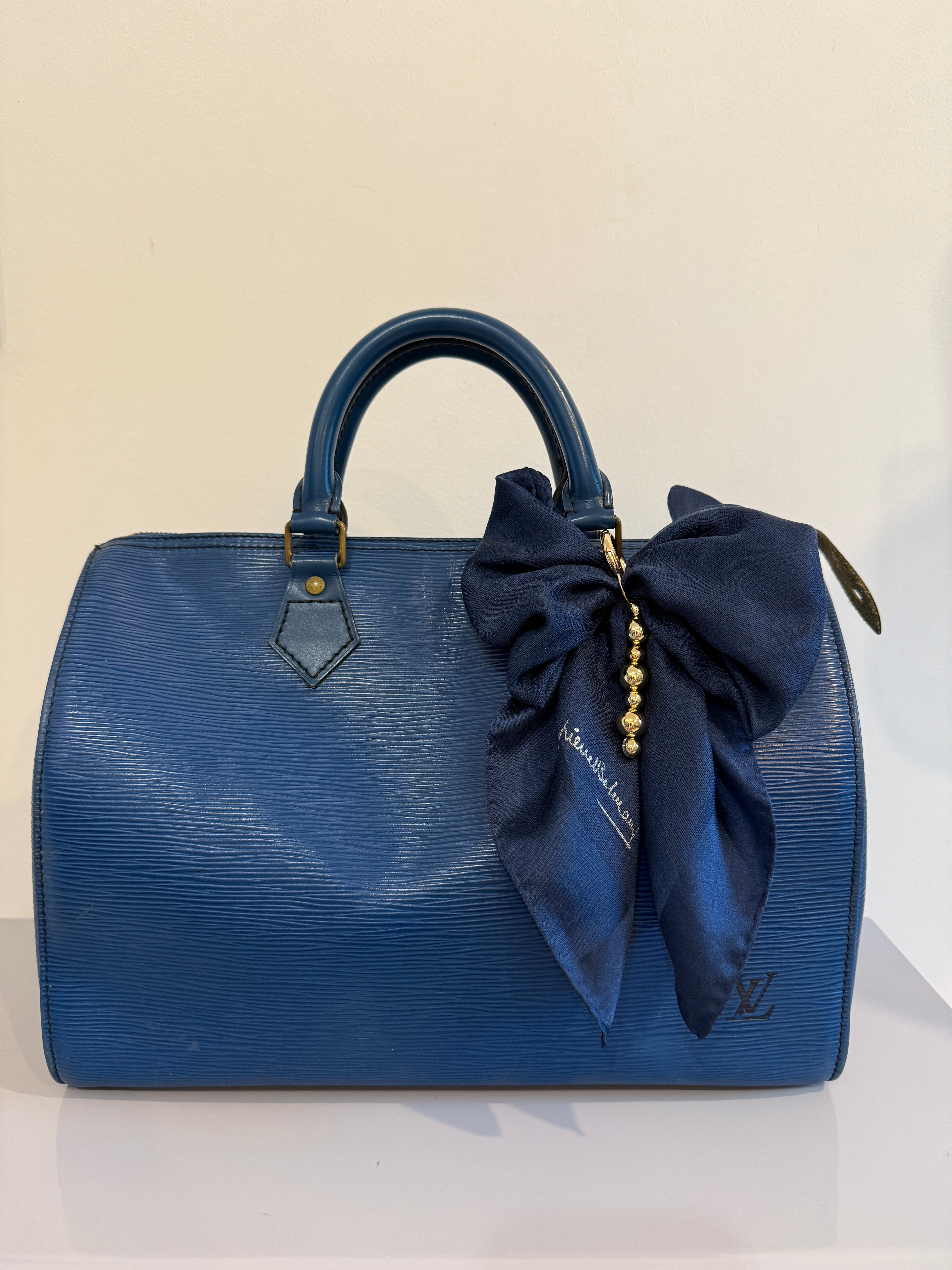 LOUIS VUITTON | Sac Speedy 30 bleu Épi / Blue Epi Speedy 30 bag