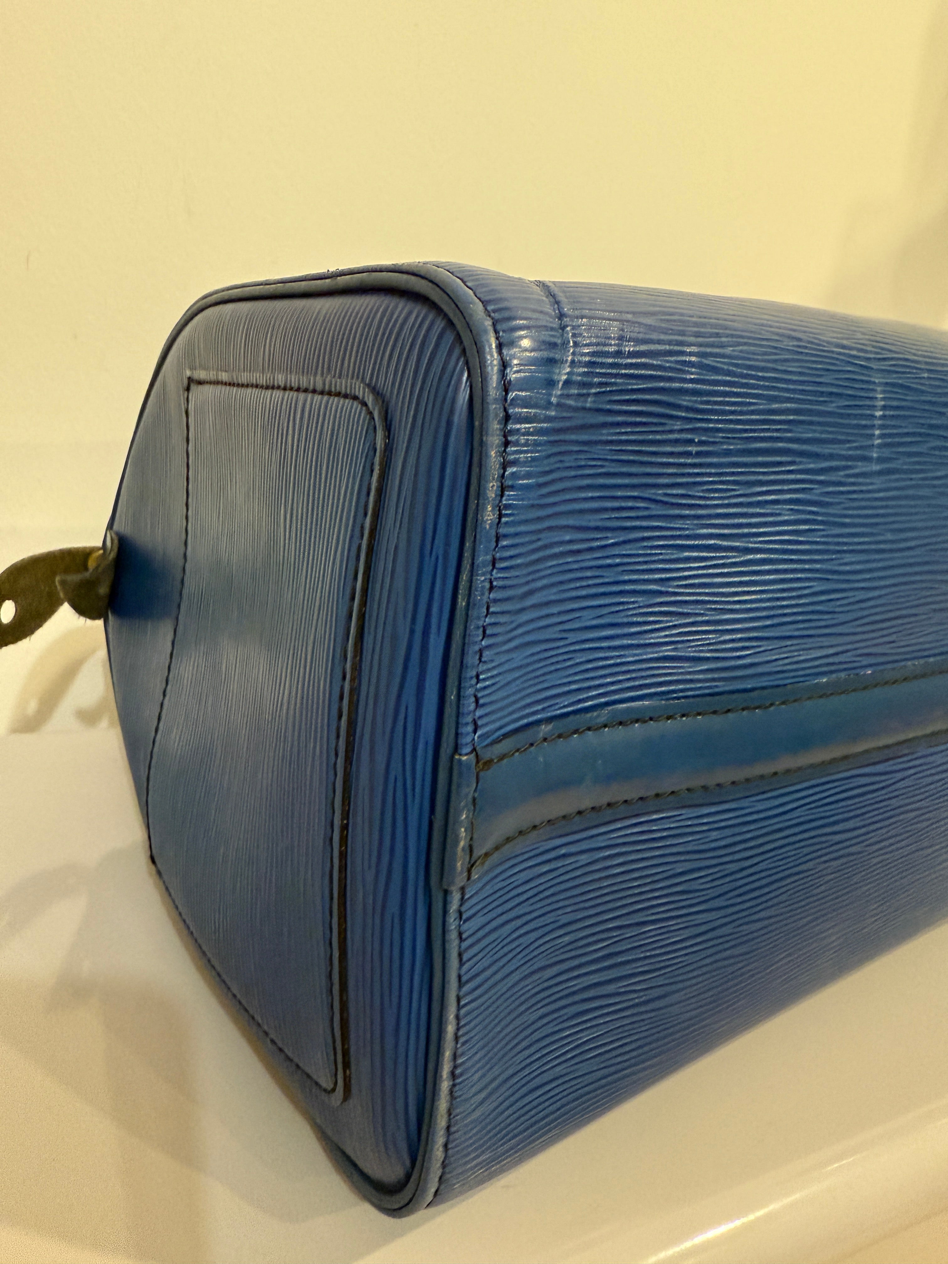 LOUIS VUITTON | Sac Speedy 30 bleu Épi / Blue Epi Speedy 30 bag