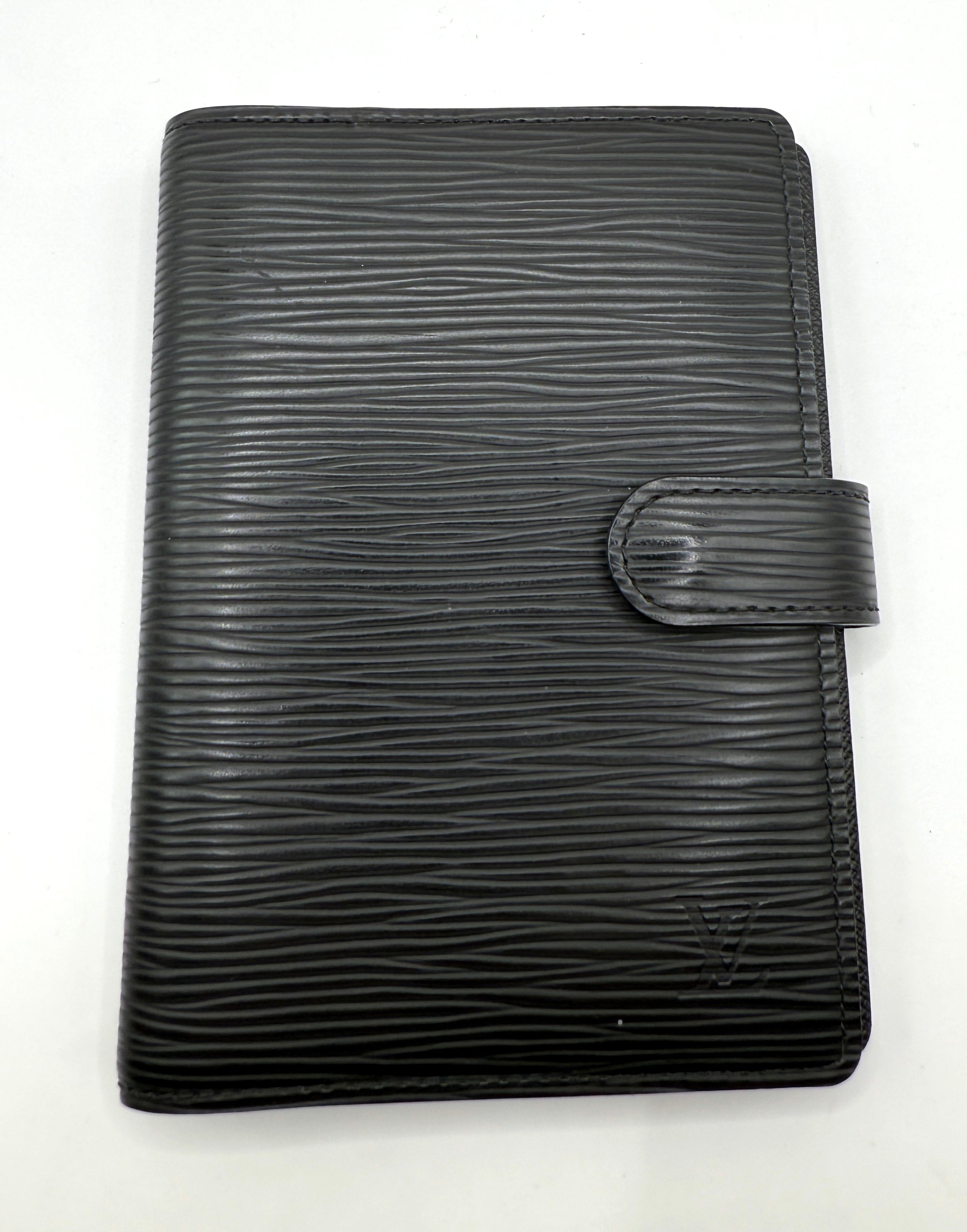 LOUIS VUITTON - Couverture Agenda PM - Cuir épi noir