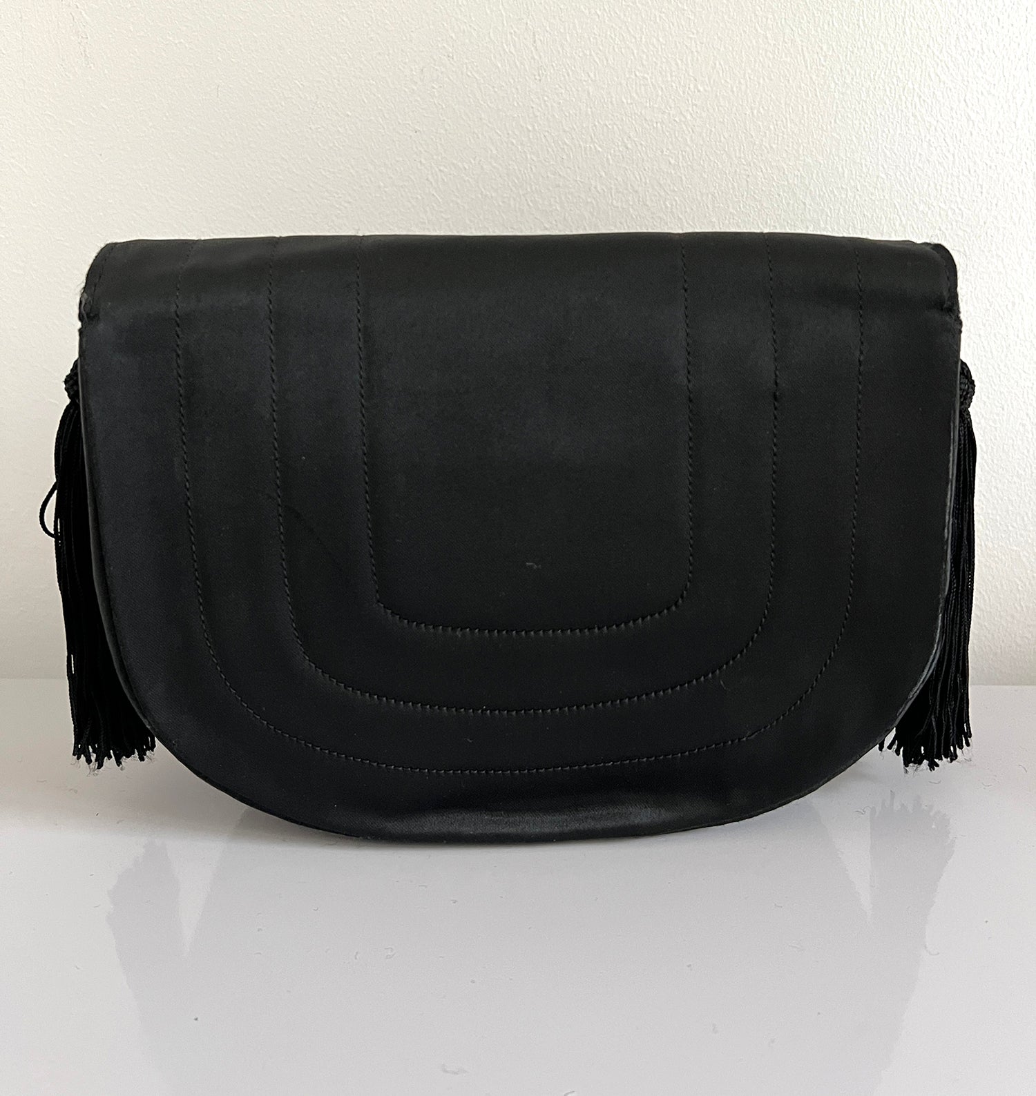 Sac Chanel vintage en satin / silk vintage flag bag + certificat entrupy