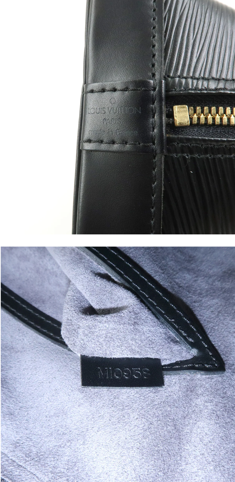 Louis Vuitton - Alma PM - Cuir épi Noir + Entrupy