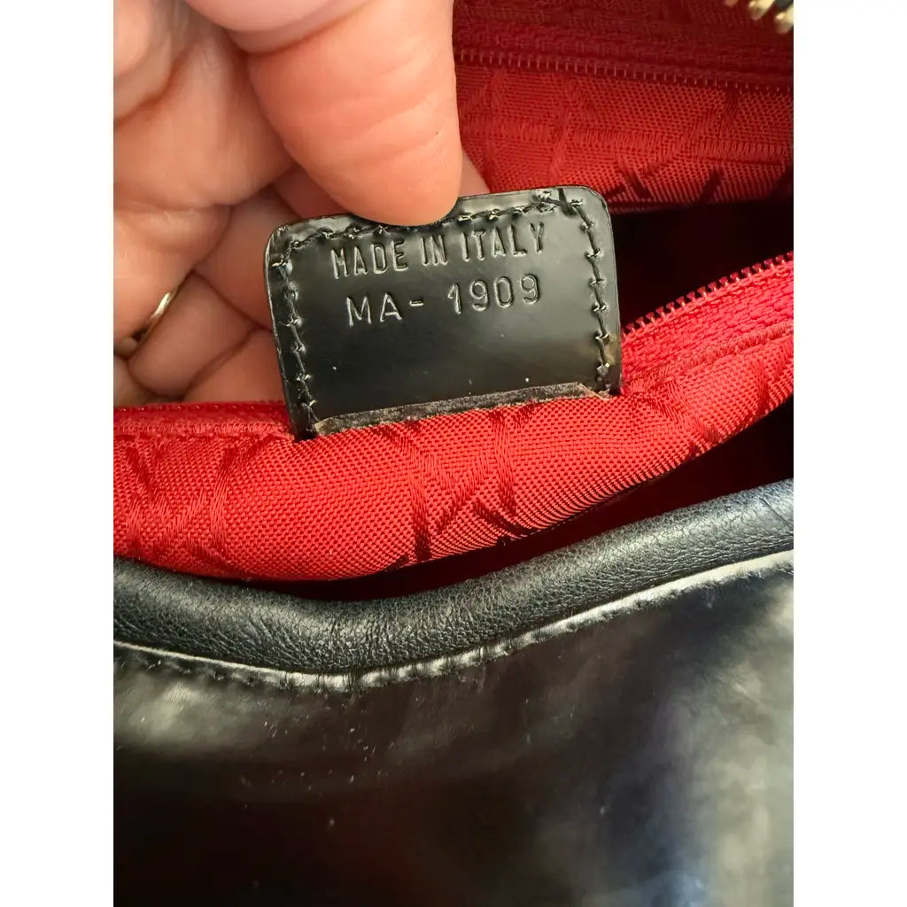 Dior - Lady dior en cuir de veau glacé noir - bijouterie dorée