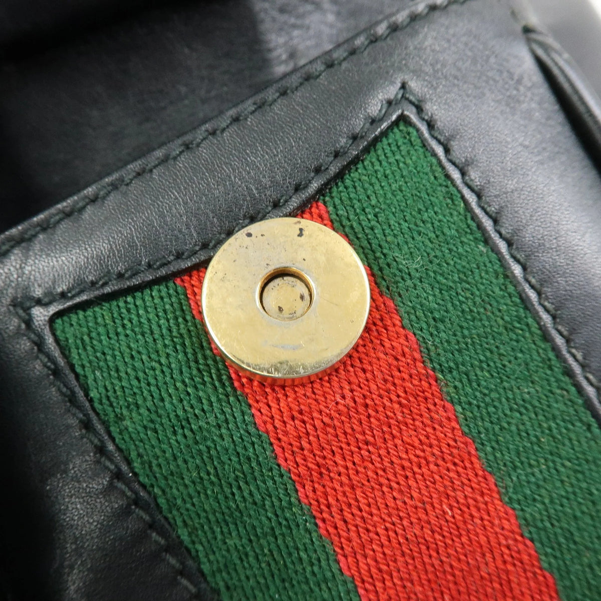 Gucci - Sac à dos en cuir bamboo web