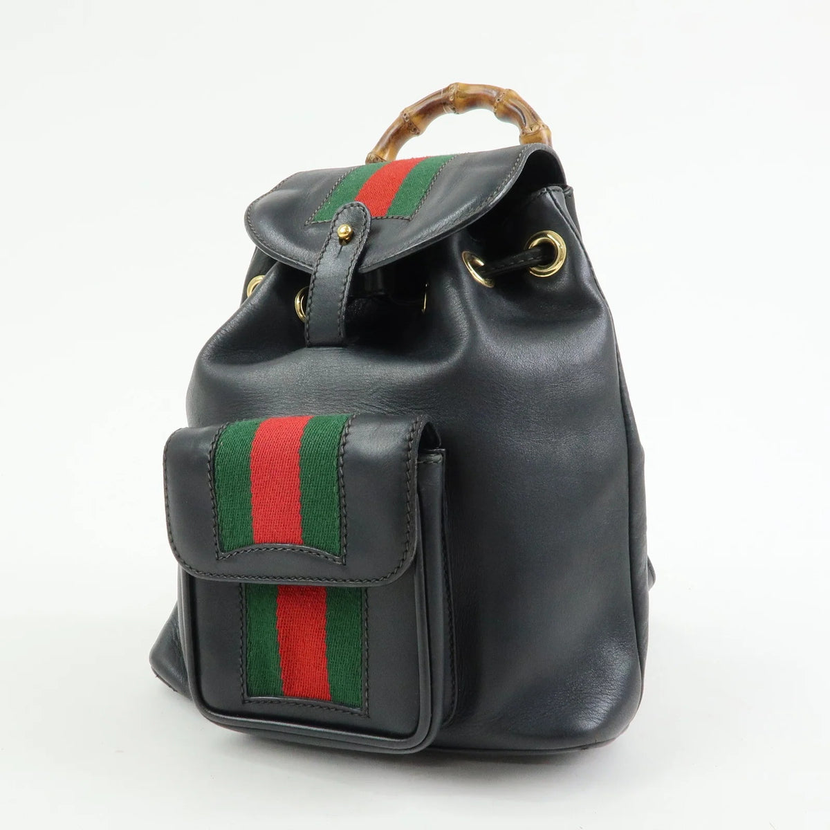 Gucci - Sac à dos en cuir bamboo web