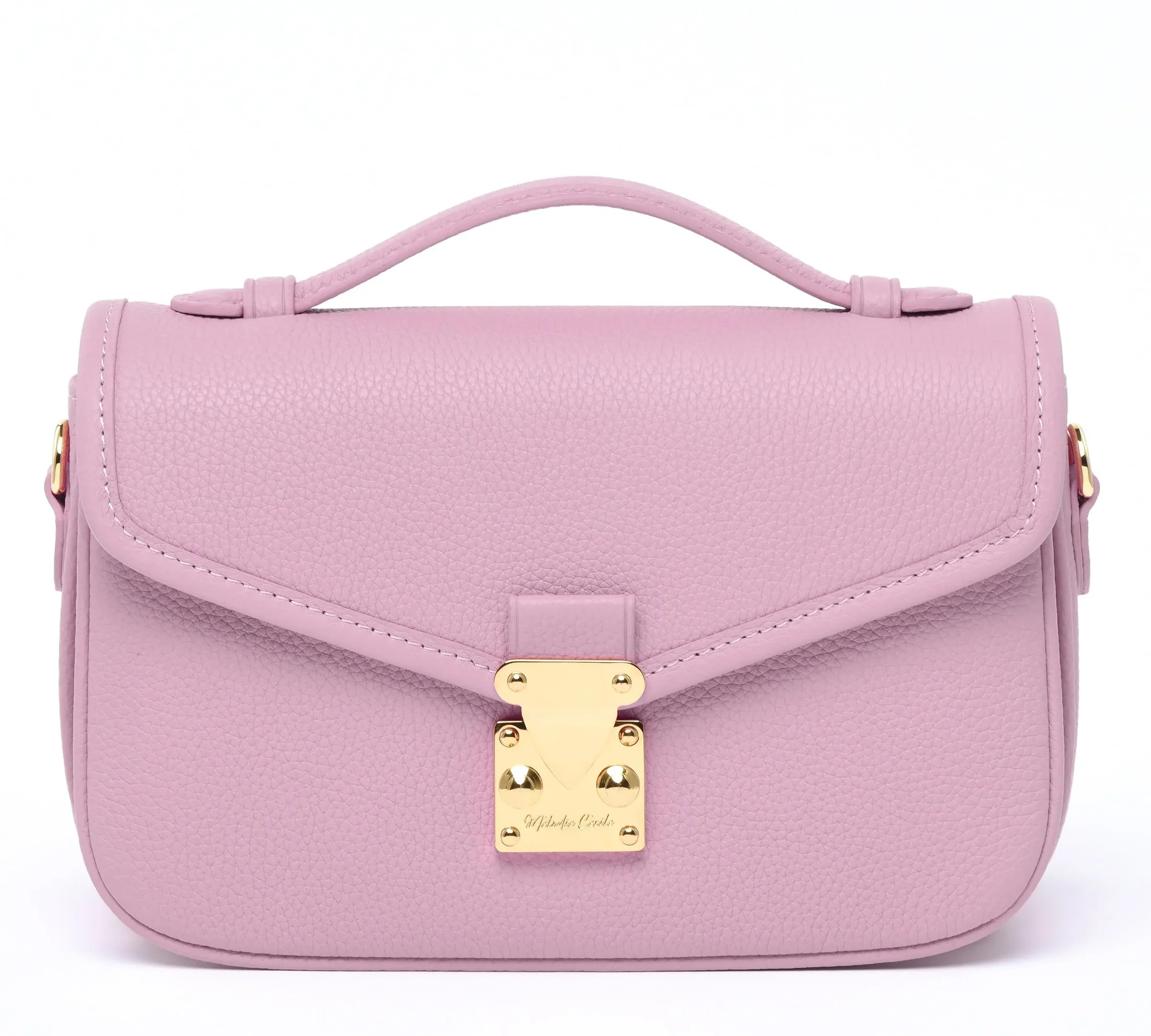 DRESSUPYOURPURSE | PETIT PARIS 15  - Togo Leather - DUSTY PINK / gold