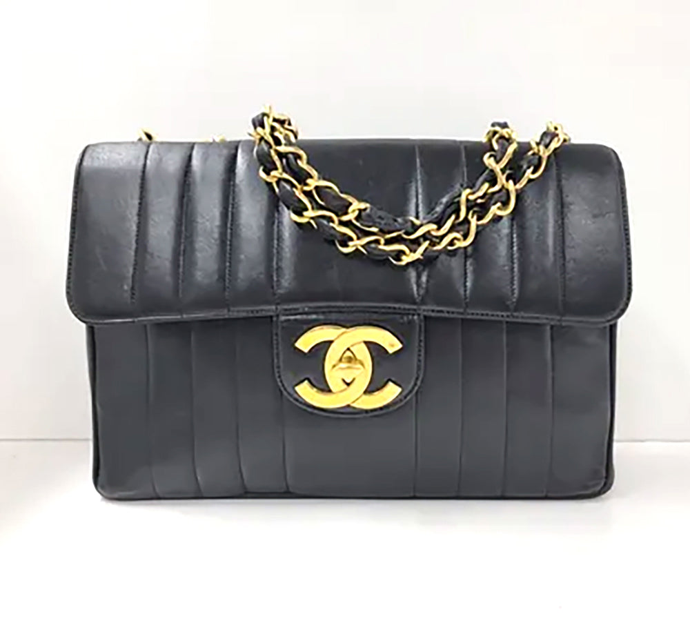 CHANEL Sac Mademoiselle Jumbo Lambskin + certificat Entrupy