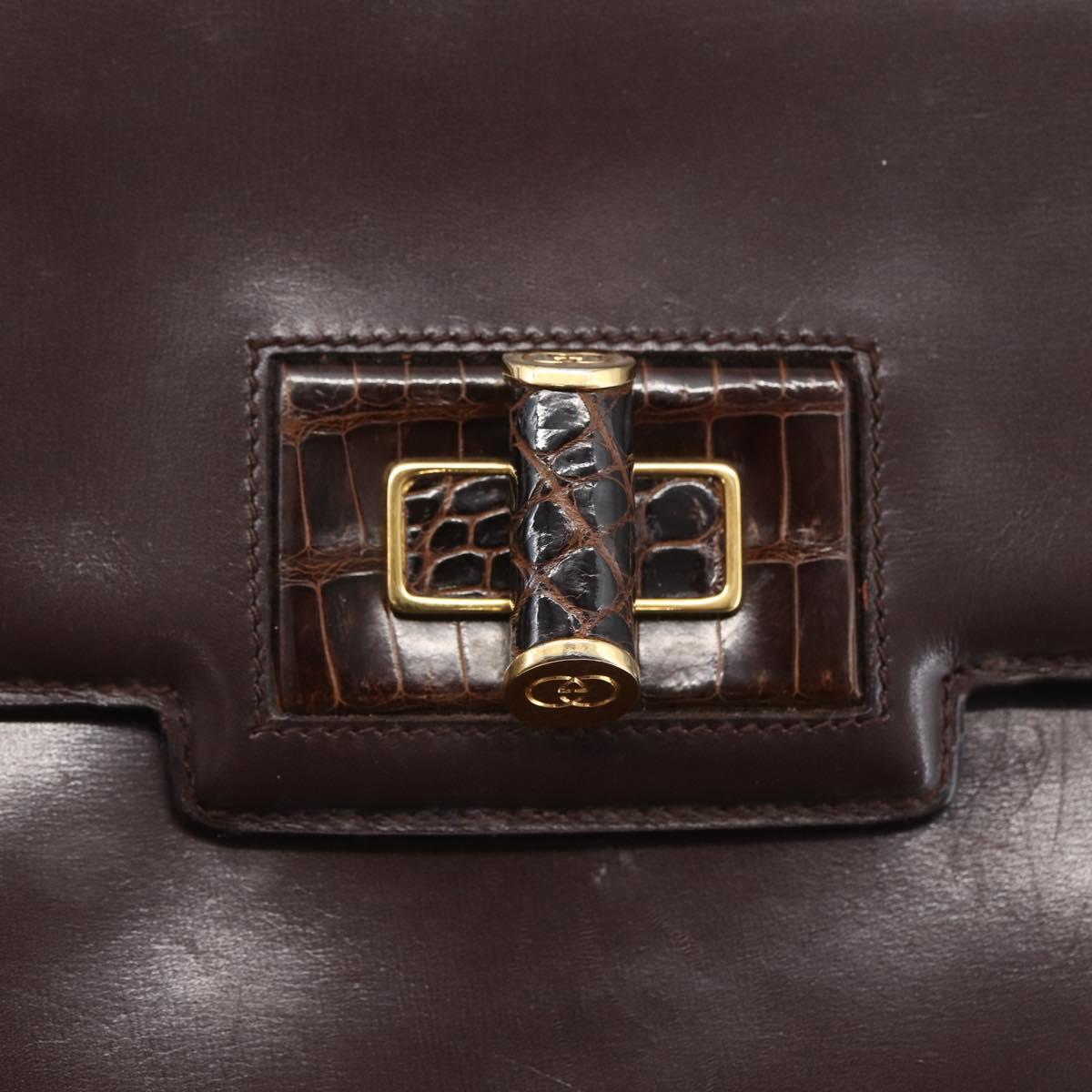 Gucci - Sac vintage en cuir et croco